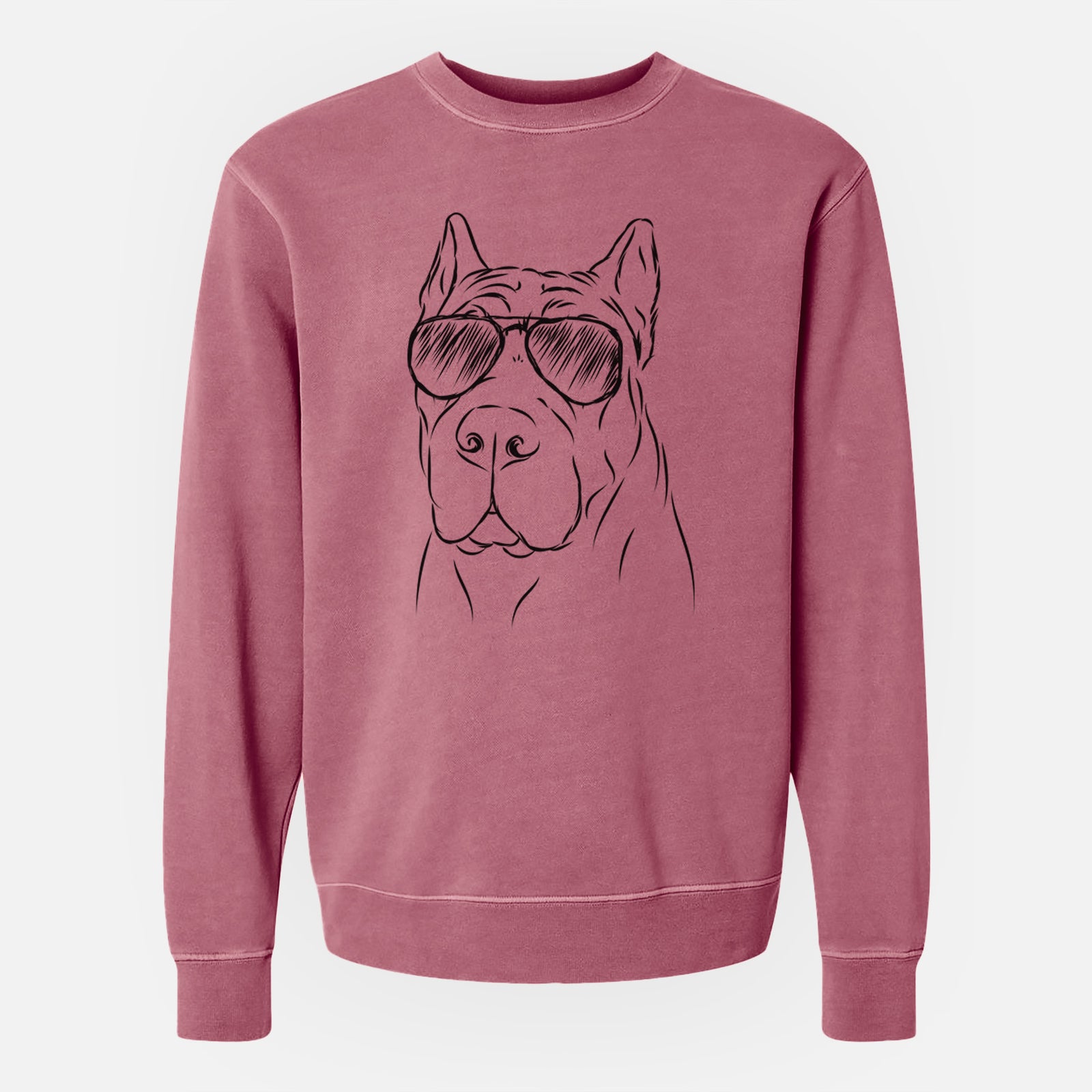 Aviator Bearson the Cane Corso - Unisex Pigment Dyed Crew Sweatshirt