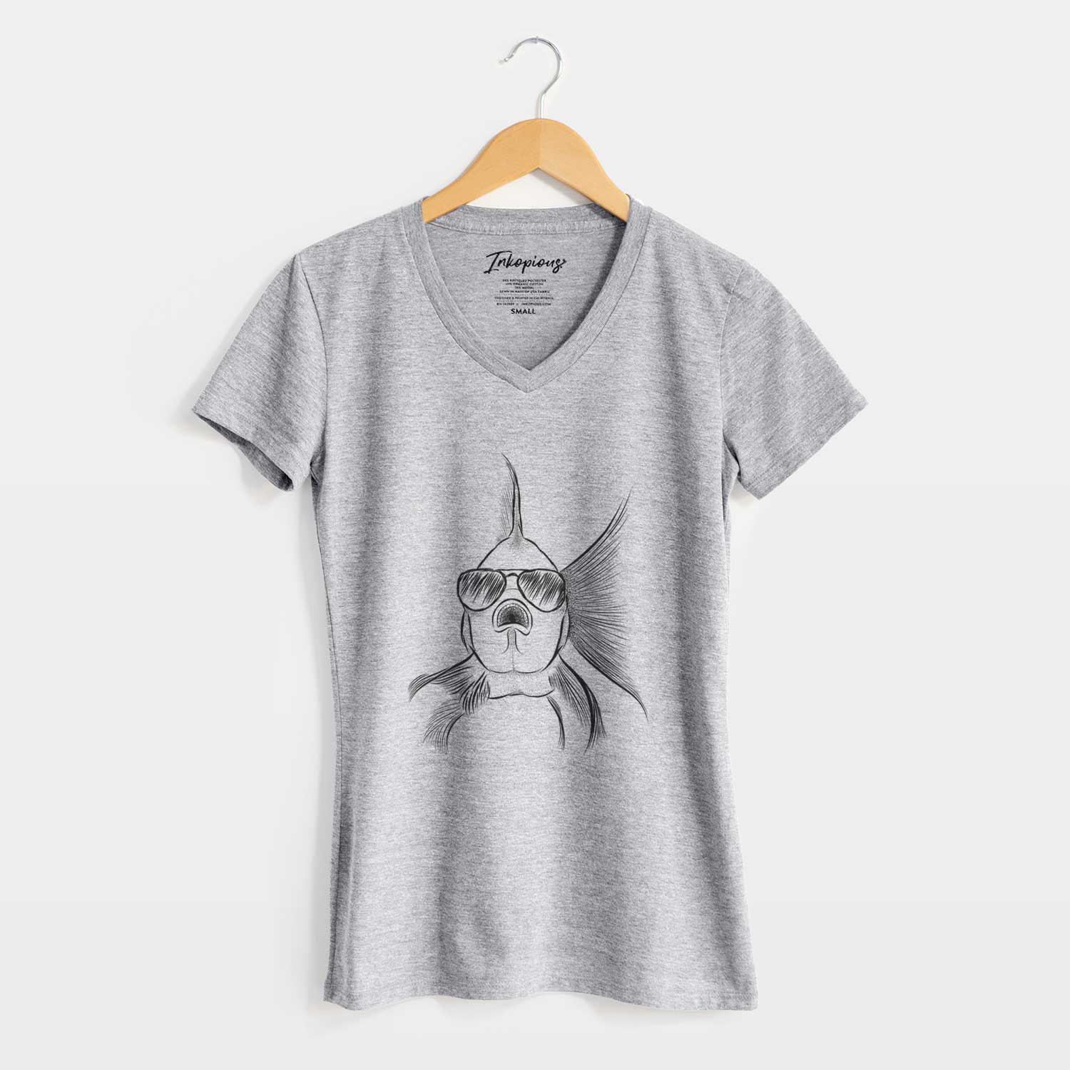 Aviator Beefcake the Goldfish - Women's V-neck Shirt