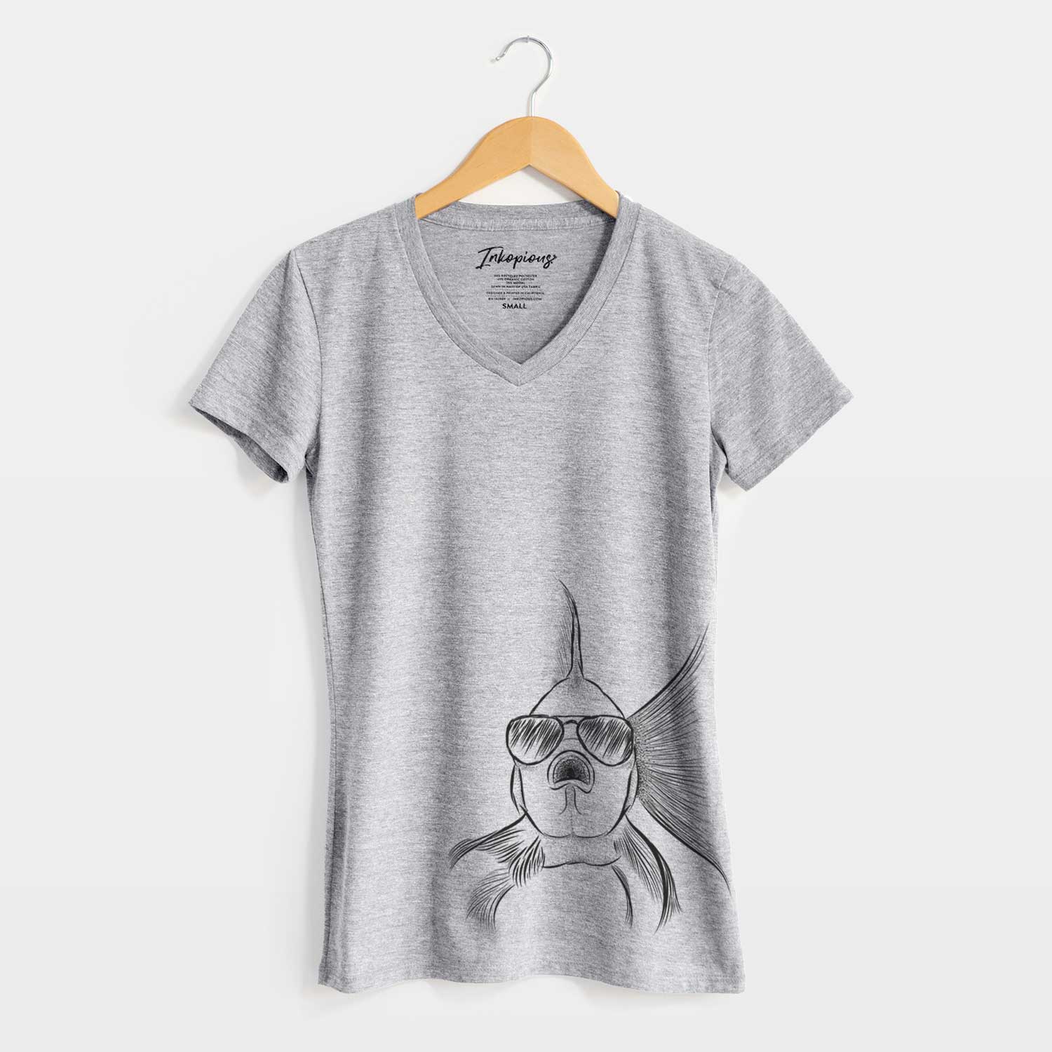 Aviator Beefcake the Goldfish - Women's V-neck Shirt