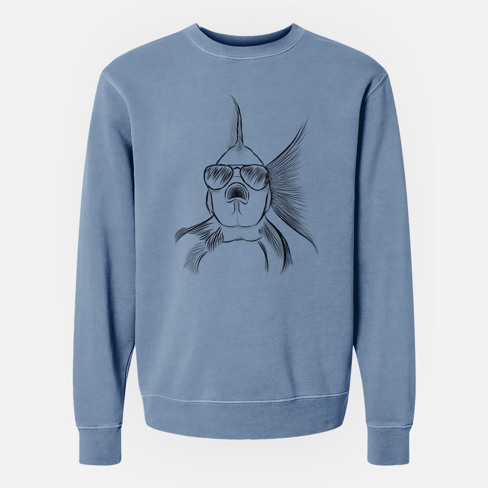 Aviator Beefcake the Goldfish - Unisex Pigment Dyed Crew Sweatshirt