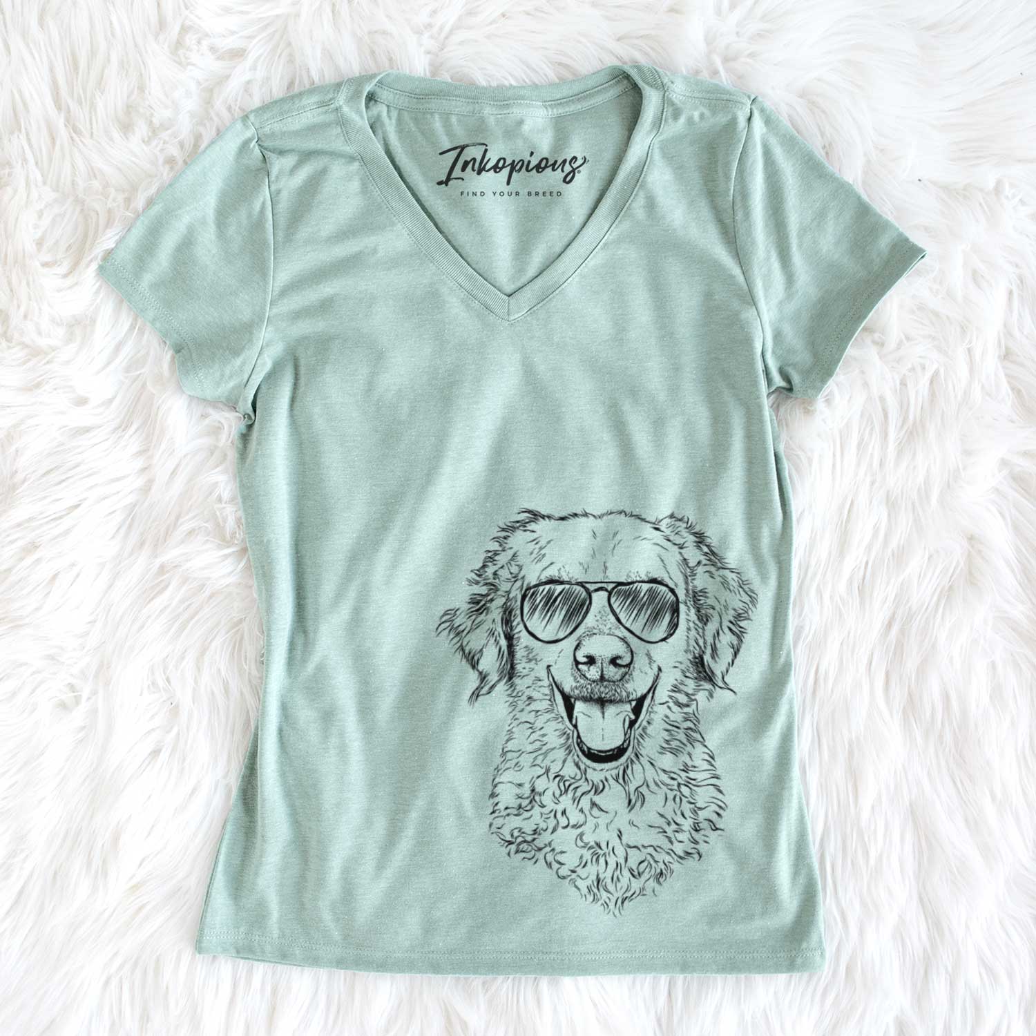 Aviator Bella Bean the Goldendoodle - Women's V-neck Shirt