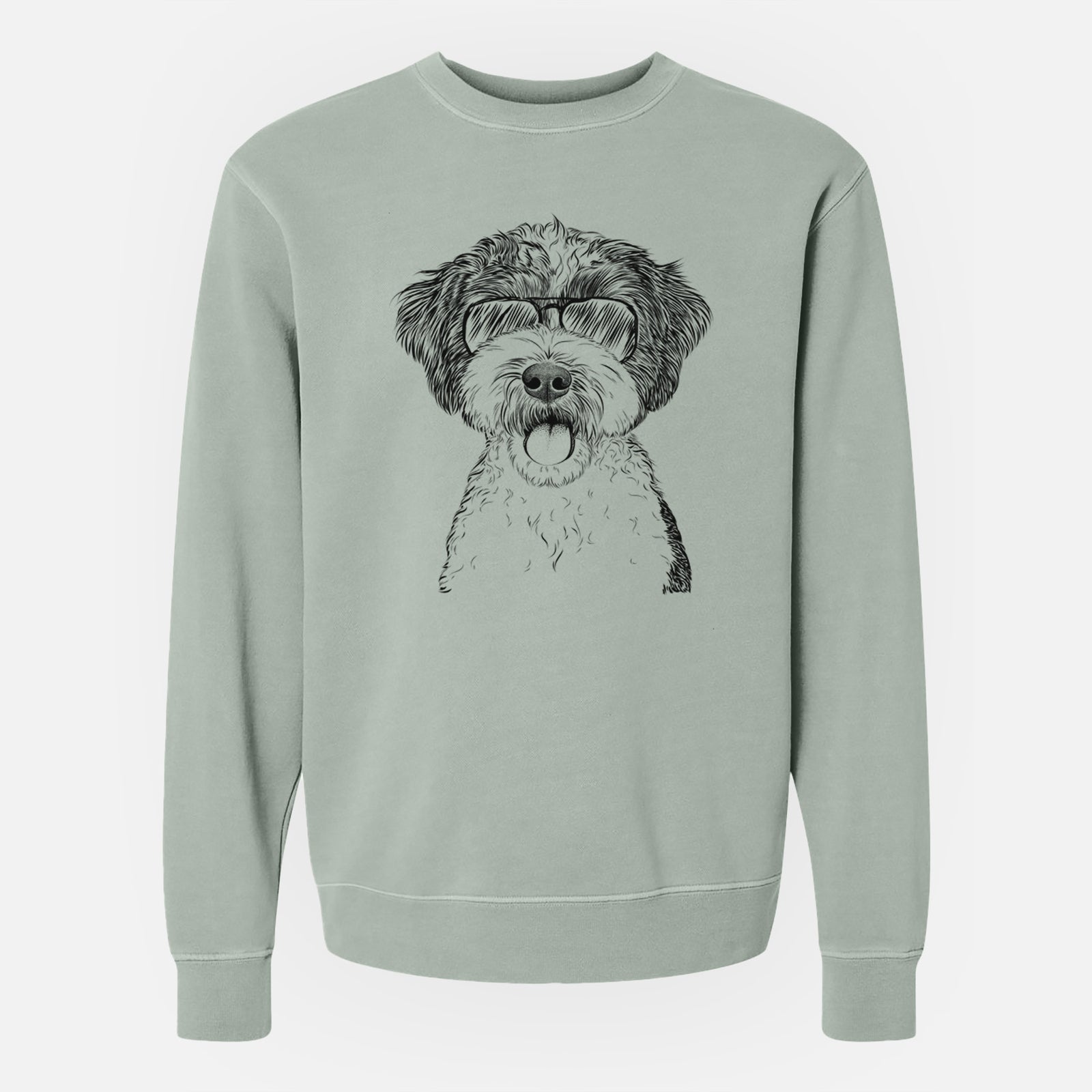 Aviator Bella the Cockapoo - Unisex Pigment Dyed Crew Sweatshirt