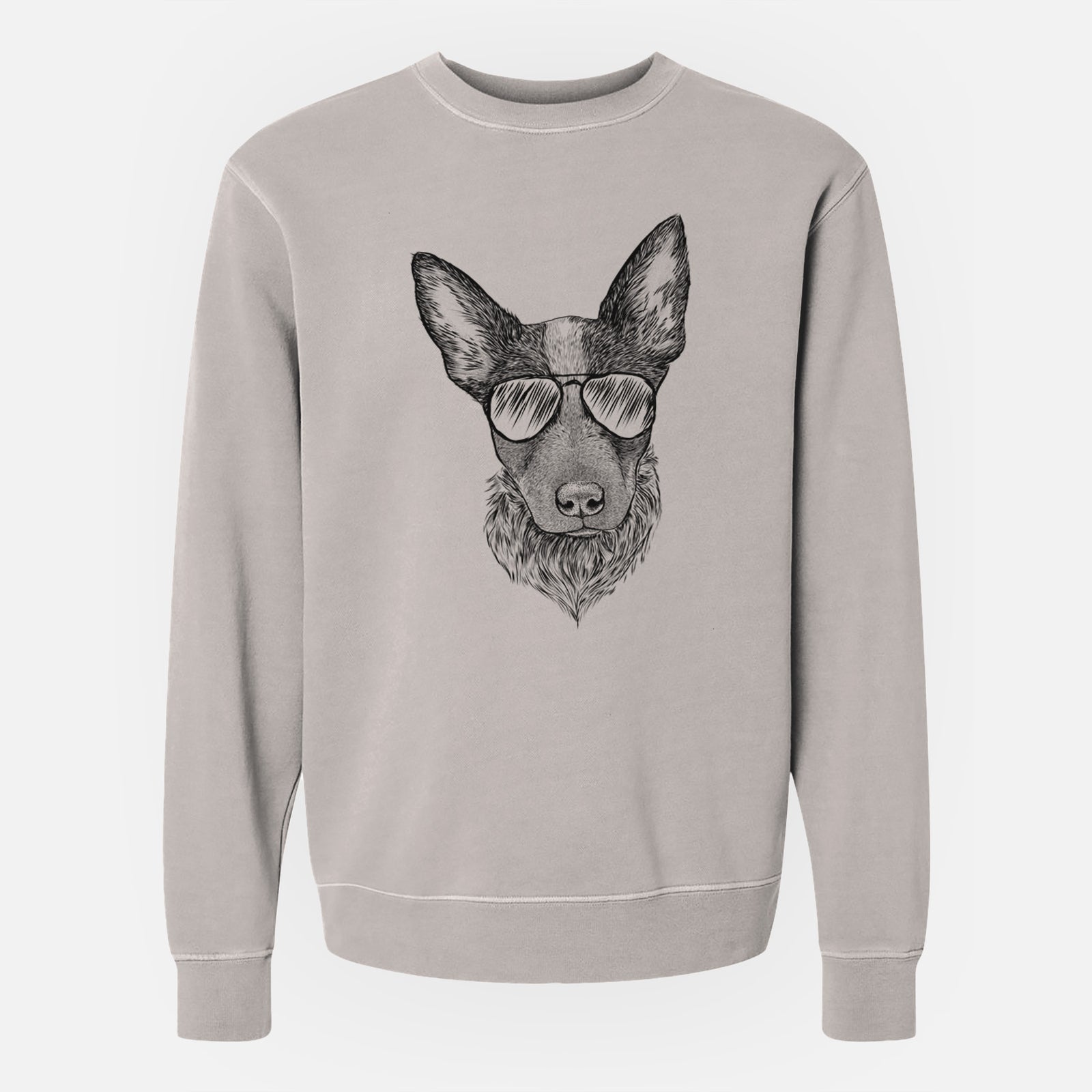 Aviator Bella the Blue Heeler Puppy - Unisex Pigment Dyed Crew Sweatshirt