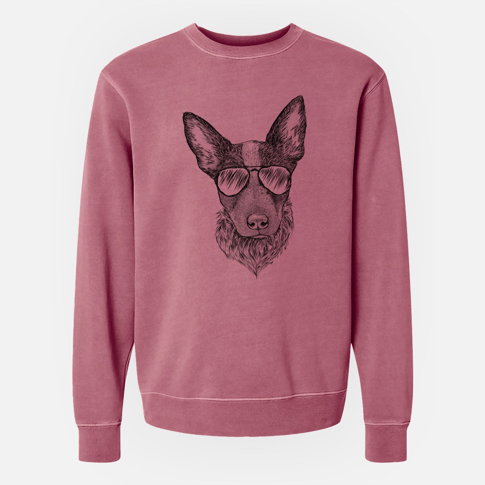 Aviator Bella the Blue Heeler Puppy - Unisex Pigment Dyed Crew Sweatshirt