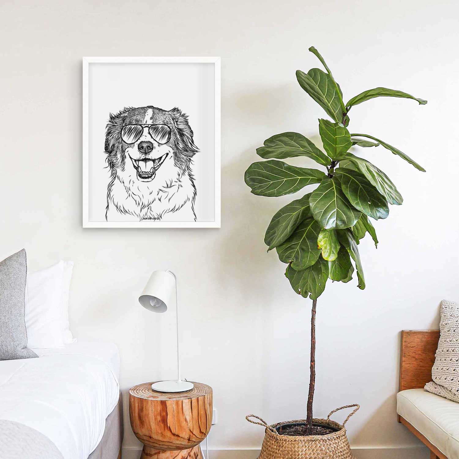 Belle the Australian Shepherd Mix Art Print