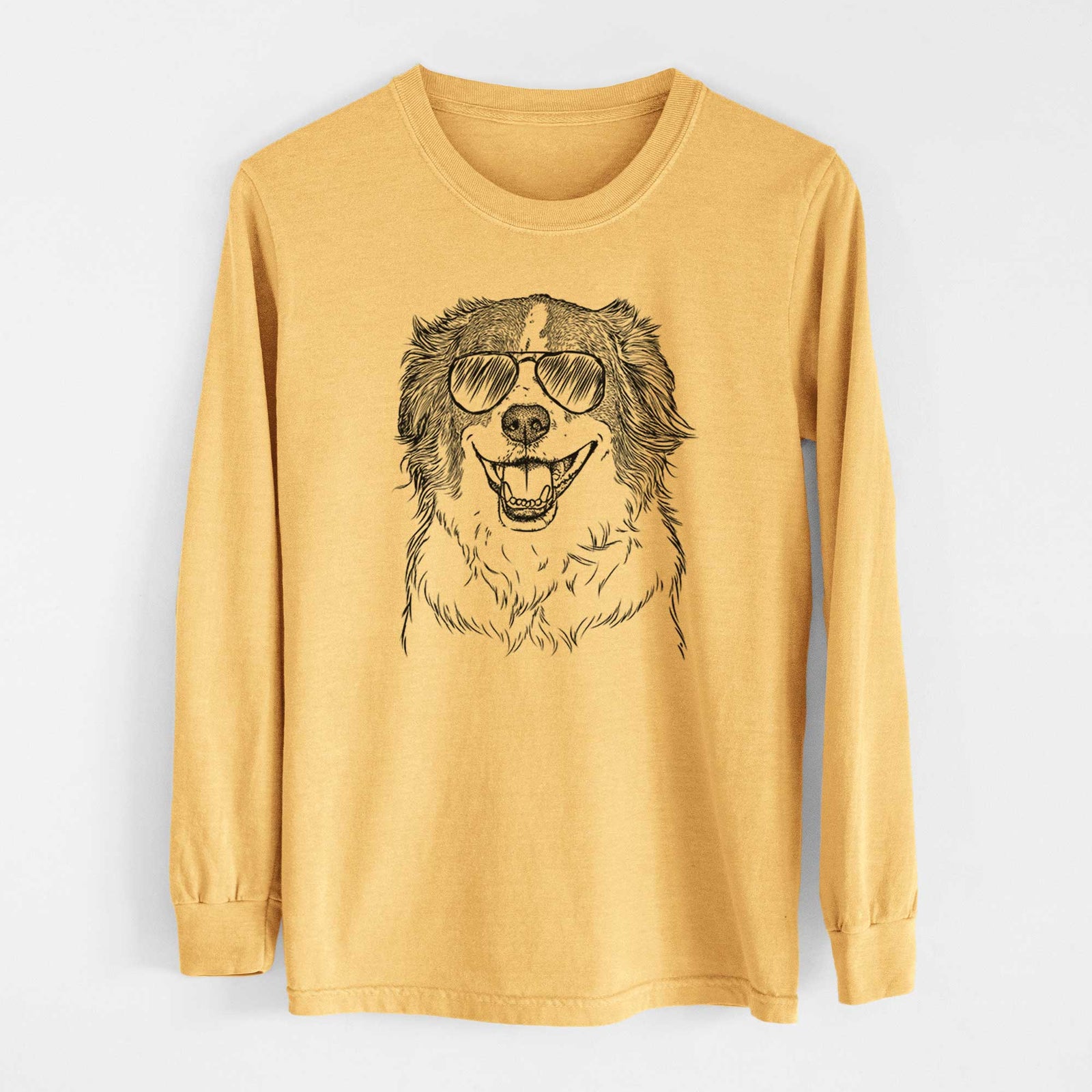 Aviators Belle the Australian Shepherd Mix - Heavyweight 100% Cotton Long Sleeve