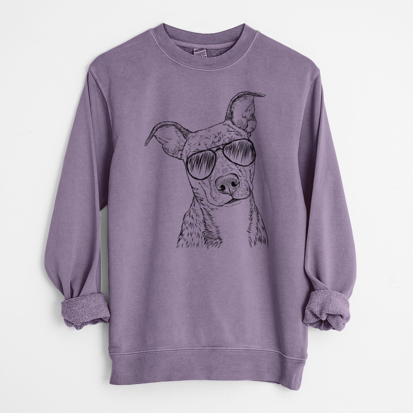 Aviator Bianca the Mixed Breed - Unisex Pigment Dyed Crew Sweatshirt