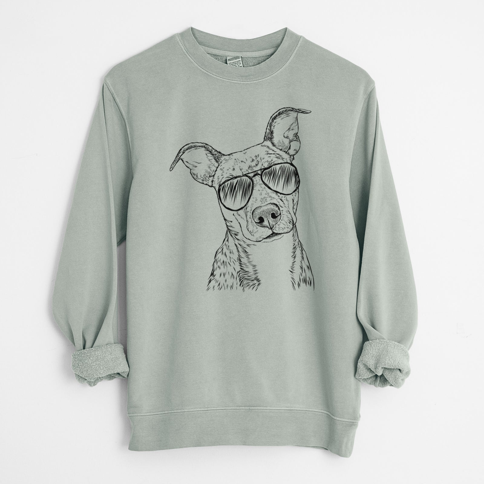 Aviator Bianca the Mixed Breed - Unisex Pigment Dyed Crew Sweatshirt