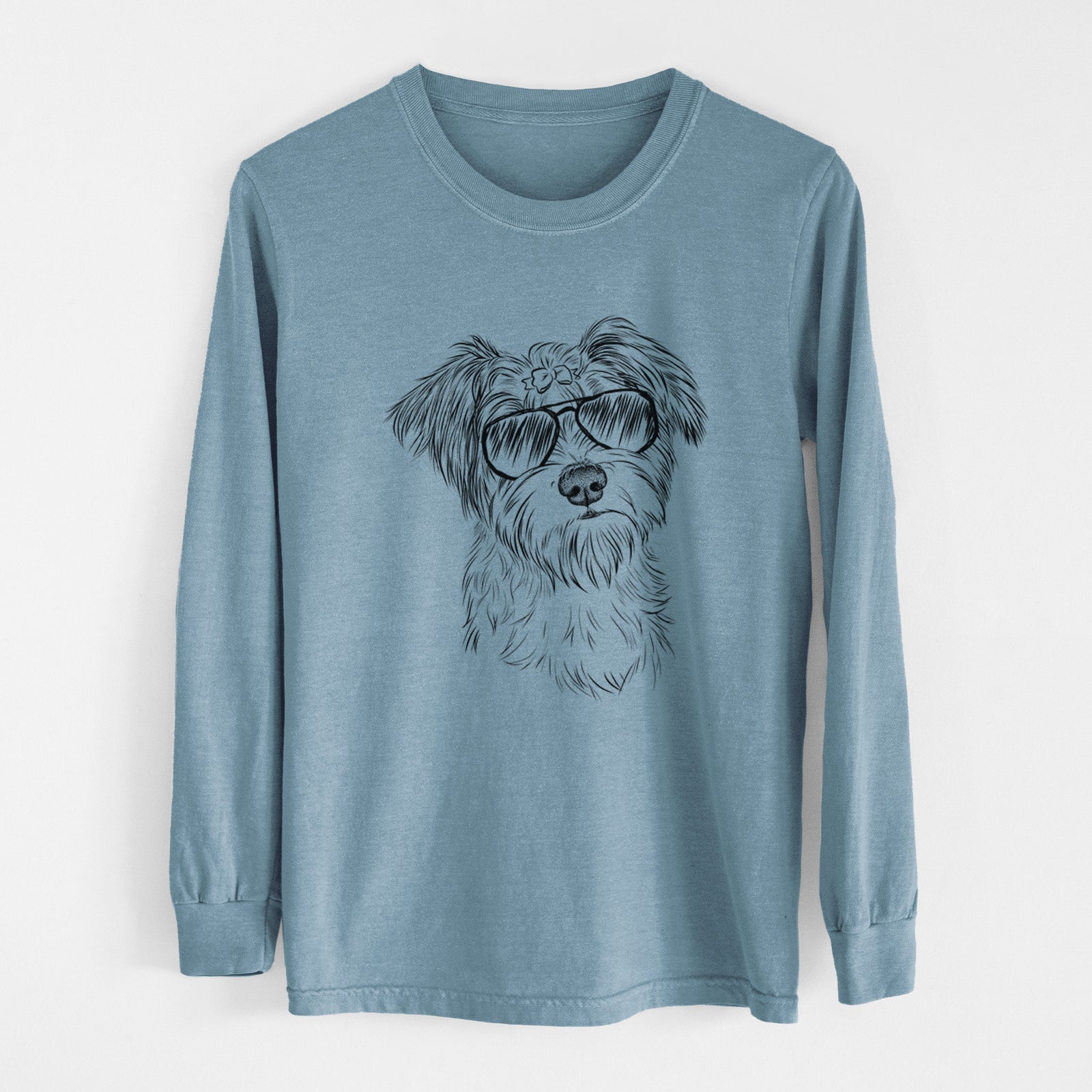 Aviators Birdee the Schnauzer Mix - Heavyweight 100% Cotton Long Sleeve