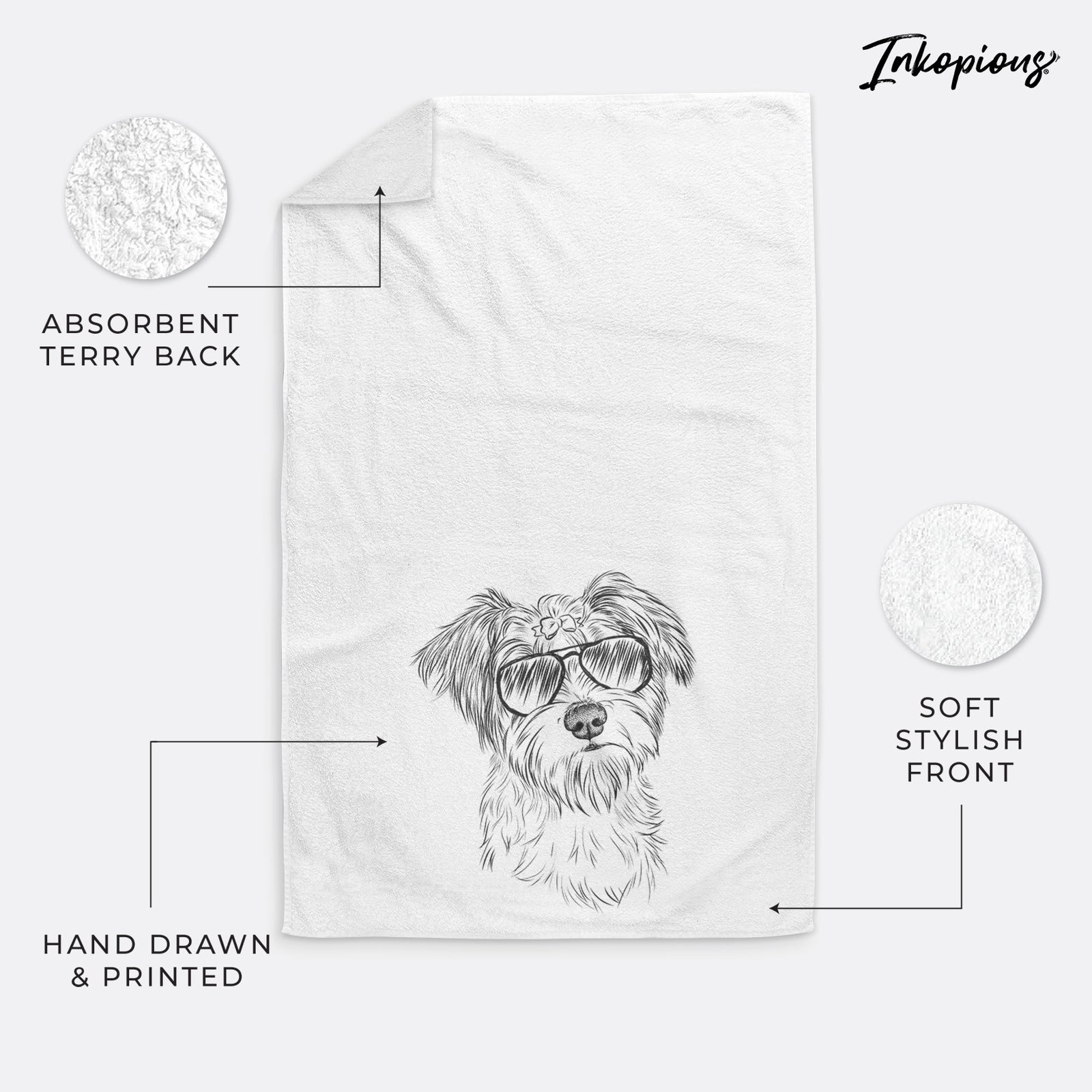 Birdee the Schnauzer Mix Decorative Hand Towel