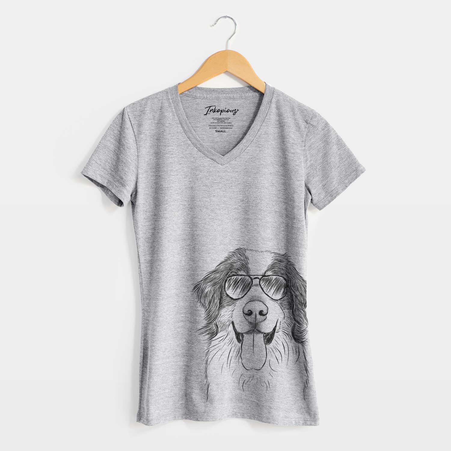 Aviator Blaze the Bernese Mountain Dog - Women's V-neck Shirt