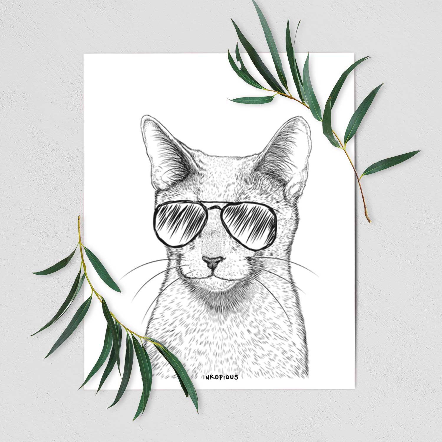 Blue the Russian Blue Cat Art Print