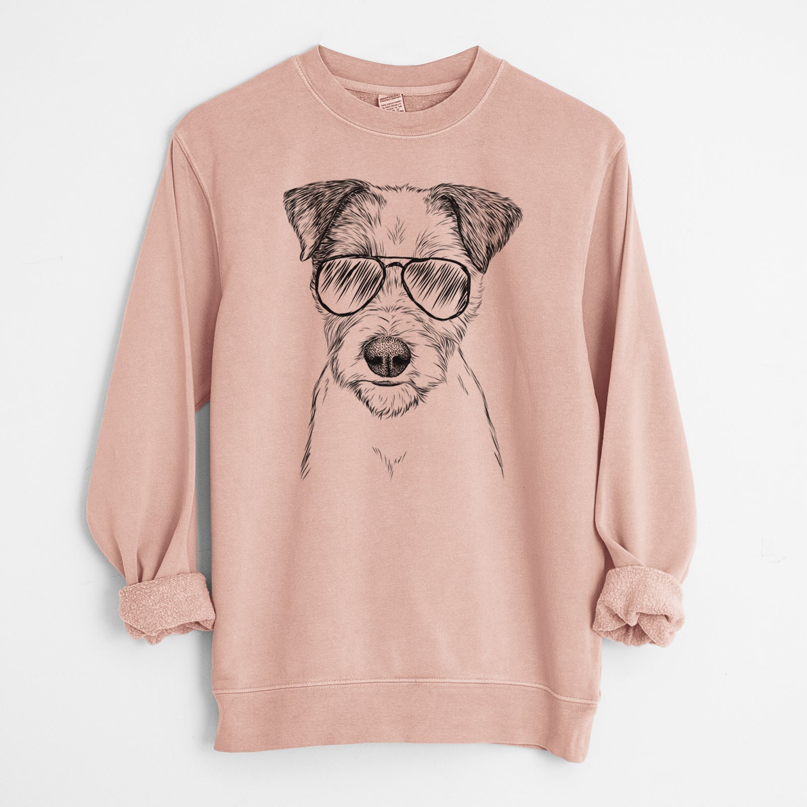 Aviator Bogart the Parson Russell Terrier - Unisex Pigment Dyed Crew Sweatshirt