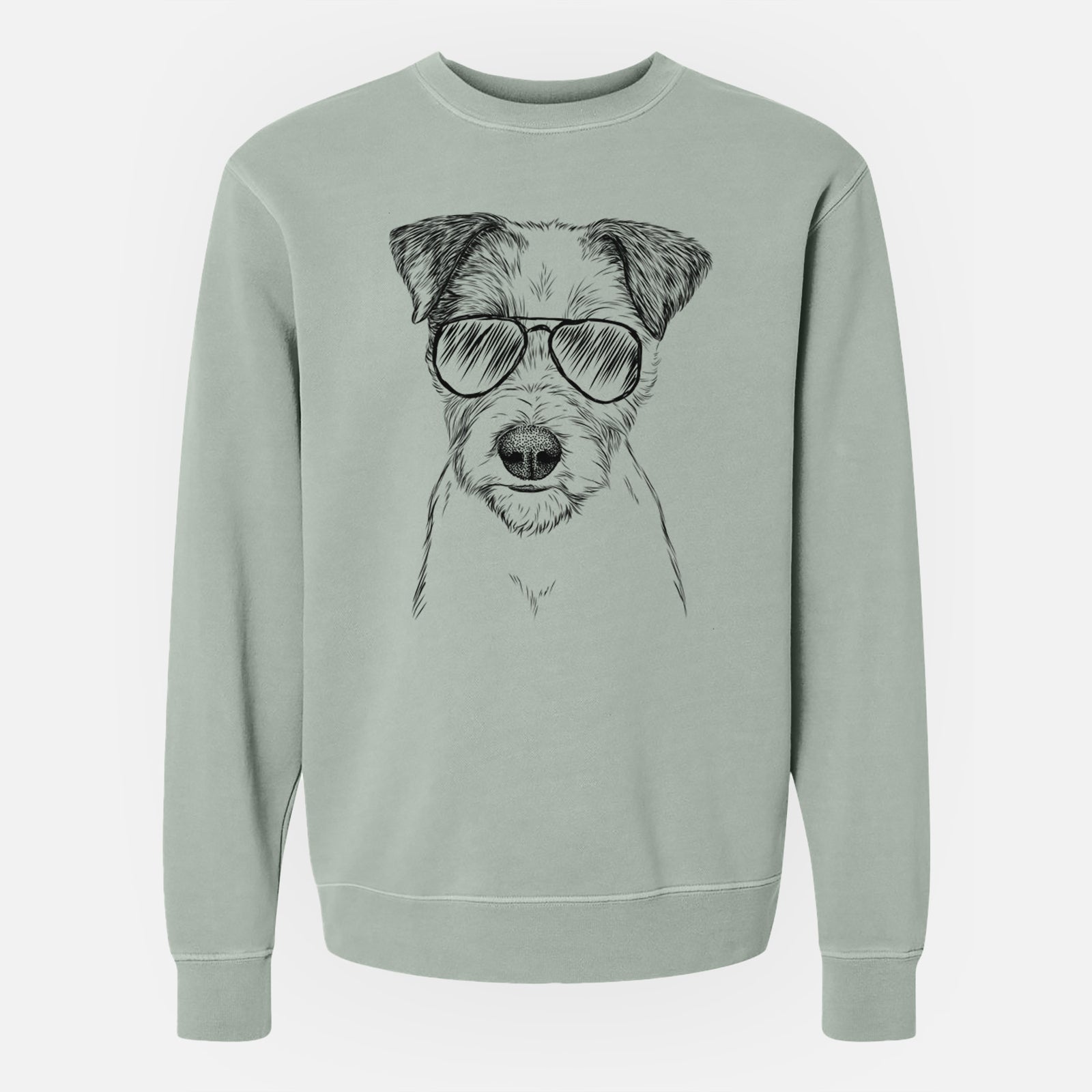 Aviator Bogart the Parson Russell Terrier - Unisex Pigment Dyed Crew Sweatshirt