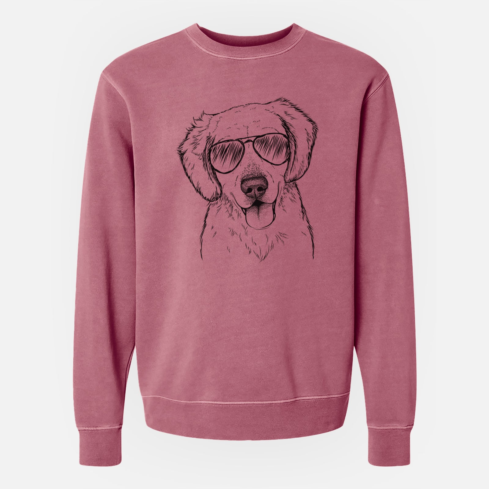Aviator Bojo the Golden Retriever - Unisex Pigment Dyed Crew Sweatshirt