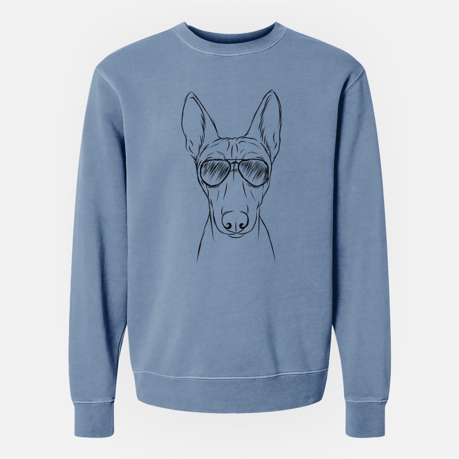 Aviator Bonsai the Basenji - Unisex Pigment Dyed Crew Sweatshirt