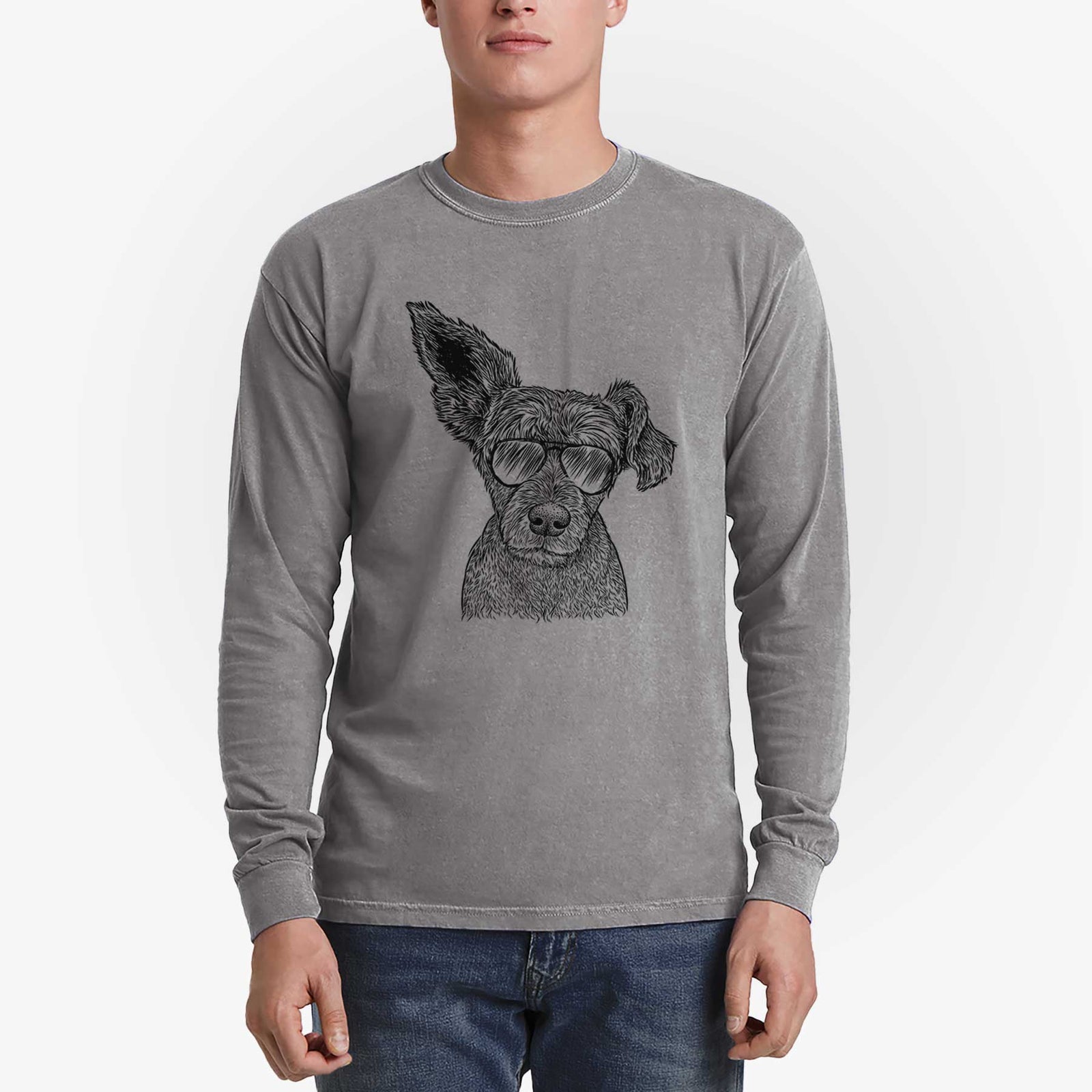 Aviators Boodles the Schnauzer Mix - Heavyweight 100% Cotton Long Sleeve