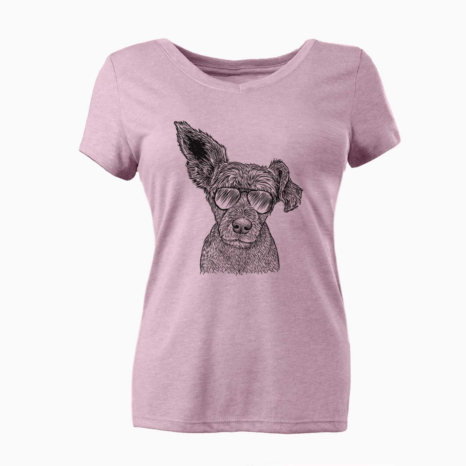 Aviator Boodles the Schnauzer Mix - Women's V-neck Shirt