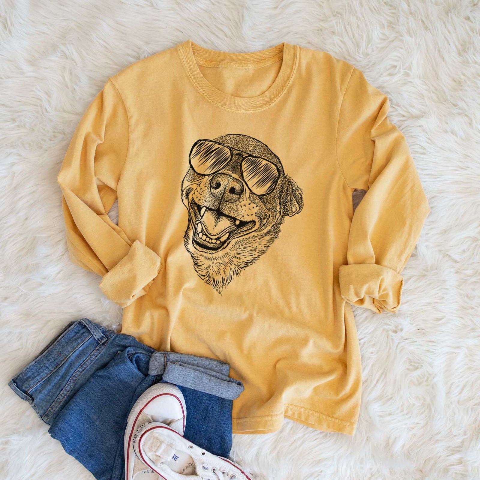 Aviators Boss the Chihuahua - Heavyweight 100% Cotton Long Sleeve