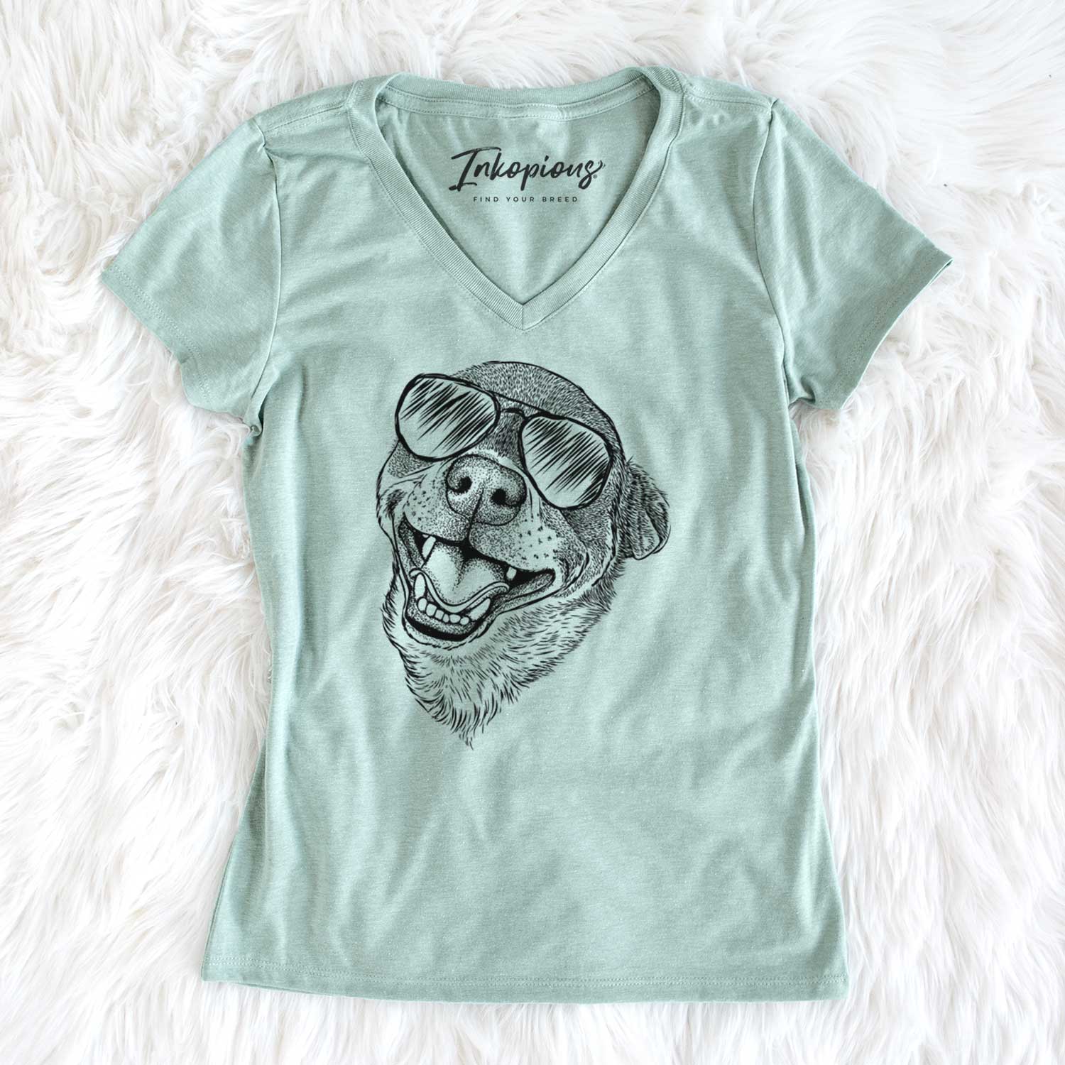 Aviator Boss the Chihuahua - Women's V-neck Shirt