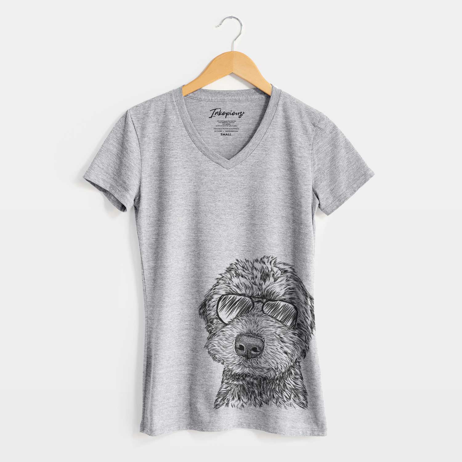 Aviator Bowser the Whoodle - Women's V-neck Shirt