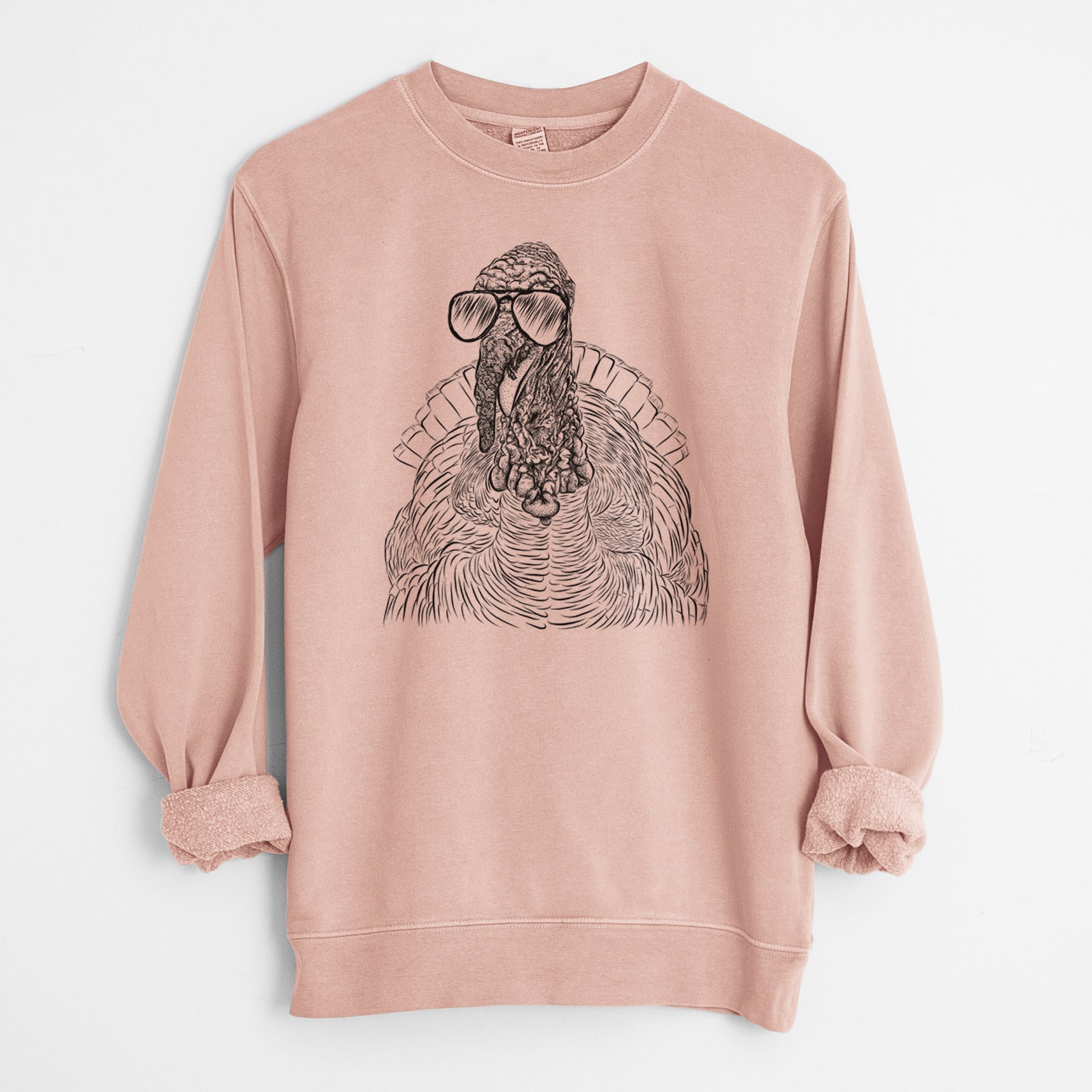 Aviator Brady the Turkey - Unisex Pigment Dyed Crew Sweatshirt