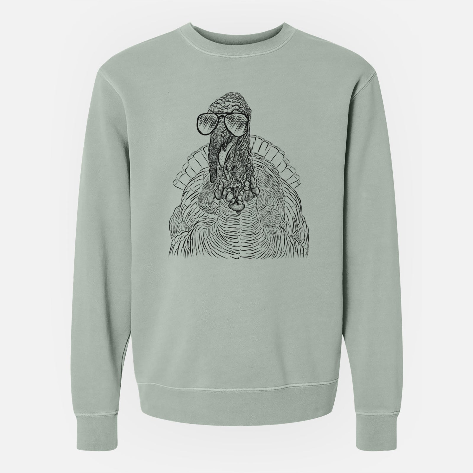 Aviator Brady the Turkey - Unisex Pigment Dyed Crew Sweatshirt