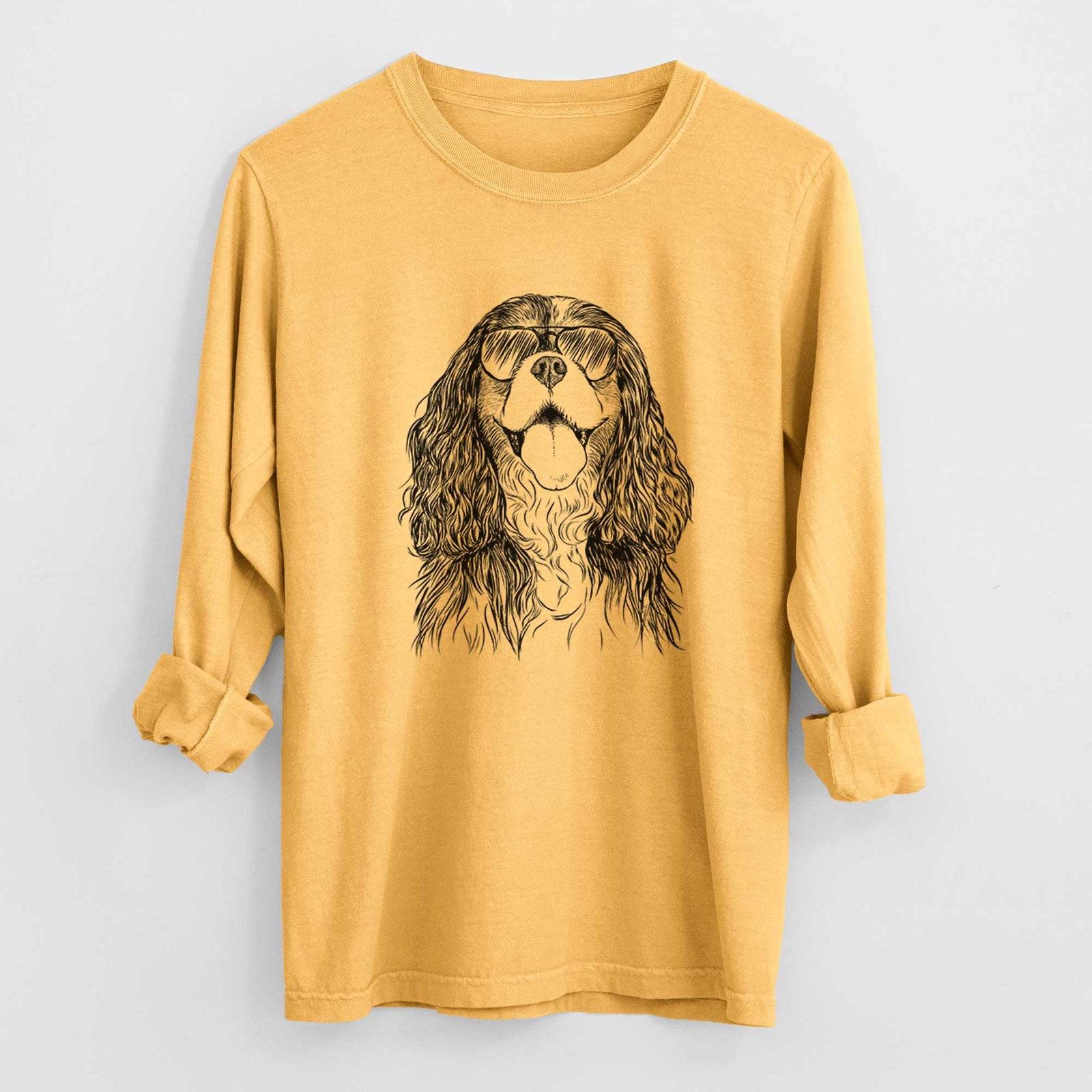 Aviators Brandy the Cavalier King Charles Spaniel - Heavyweight 100% Cotton Long Sleeve