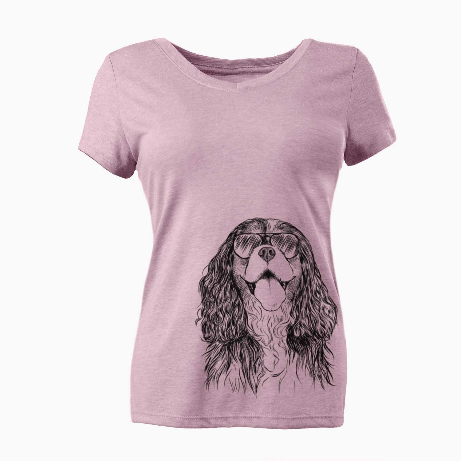 Aviator Brandy the Cavalier King Charles Spaniel - Women's V-neck Shirt