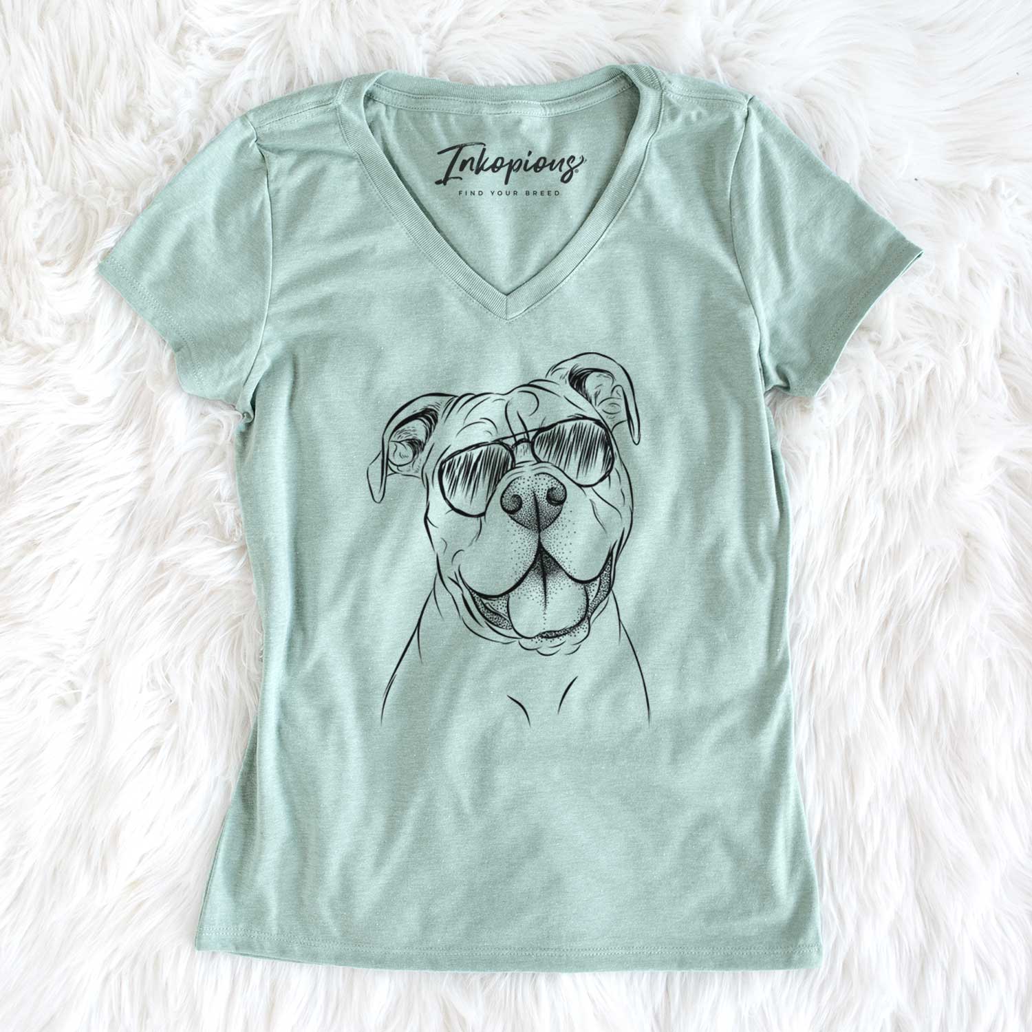 Aviator Bravo the Bulldog Mix - Women's V-neck Shirt
