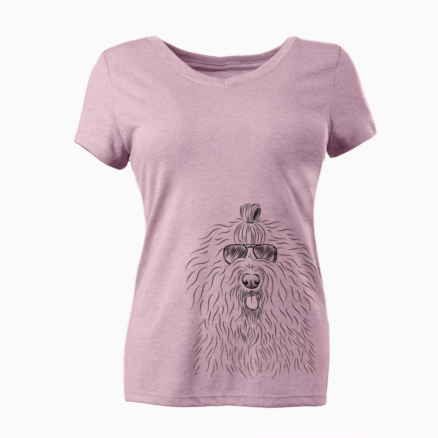 Aviator Brody the Old English Sheepdog - Women's V-neck Shirt