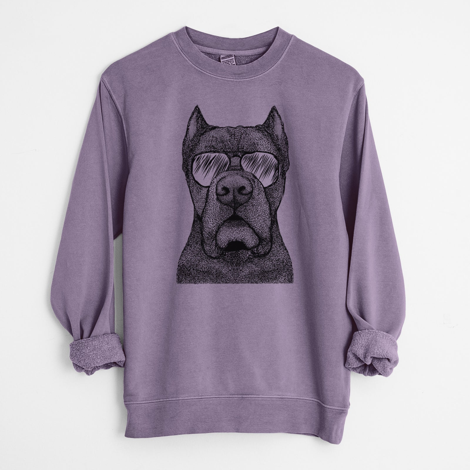 Aviator Bruno the Cane Corso - Unisex Pigment Dyed Crew Sweatshirt