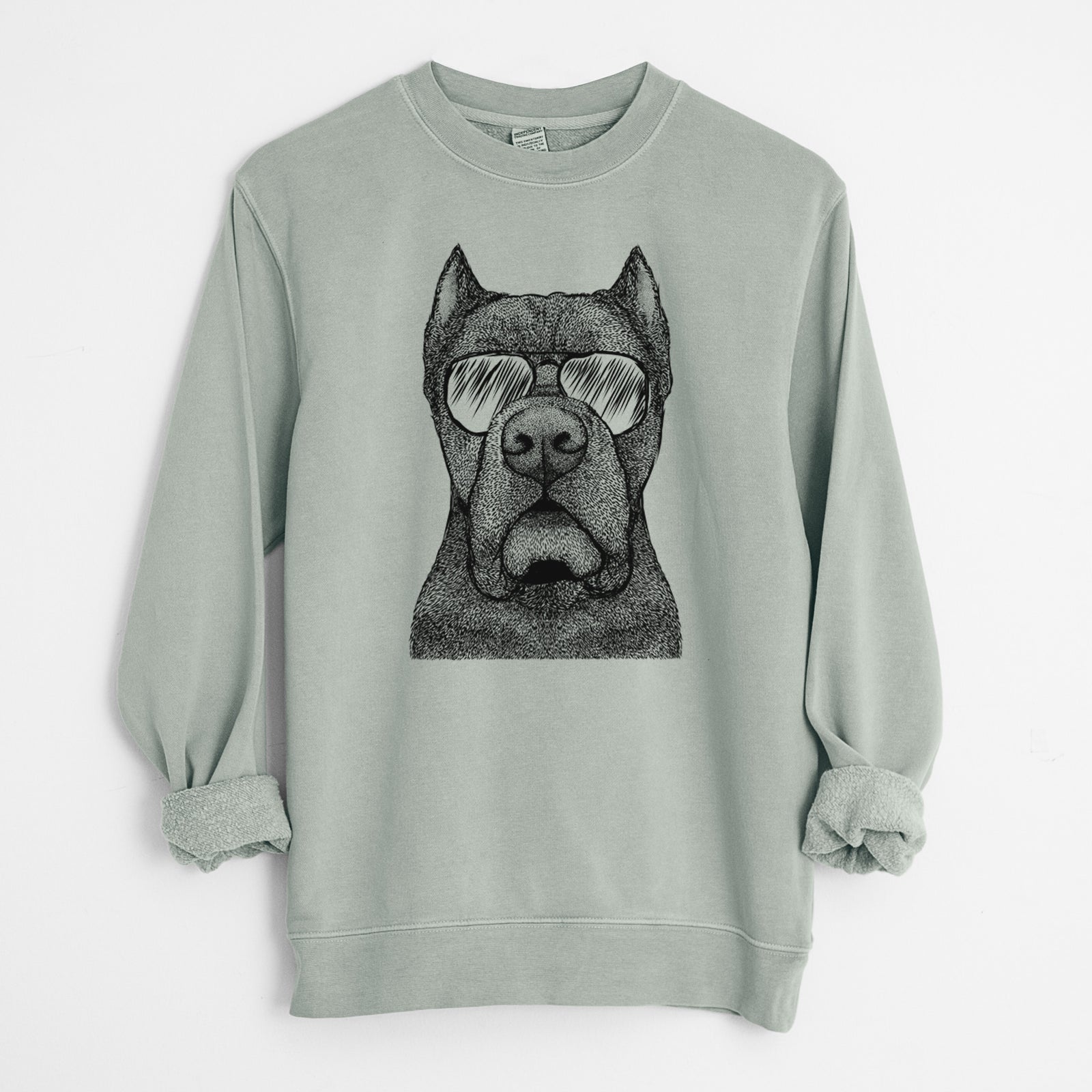 Aviator Bruno the Cane Corso - Unisex Pigment Dyed Crew Sweatshirt