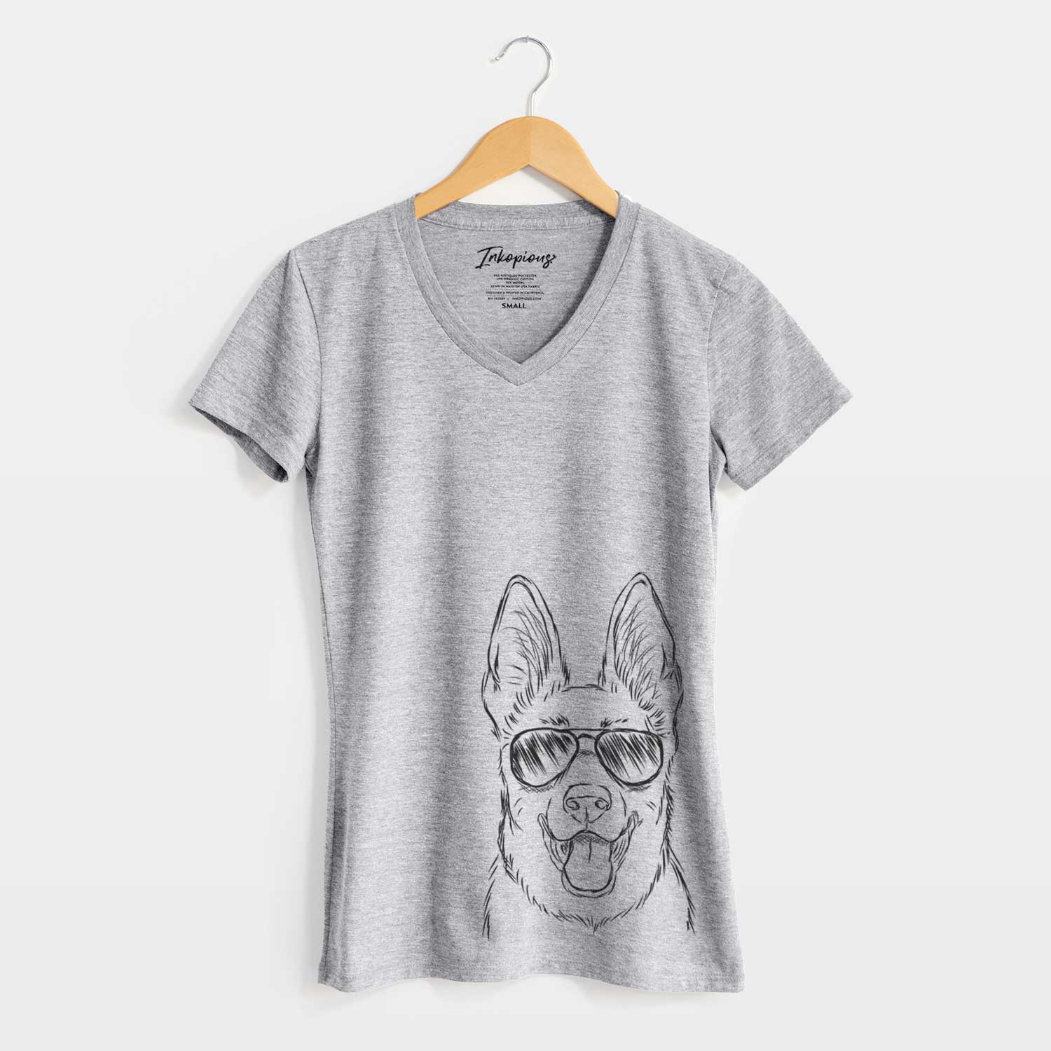Aviator Brutus the German Shepherd - Women's V-neck Shirt