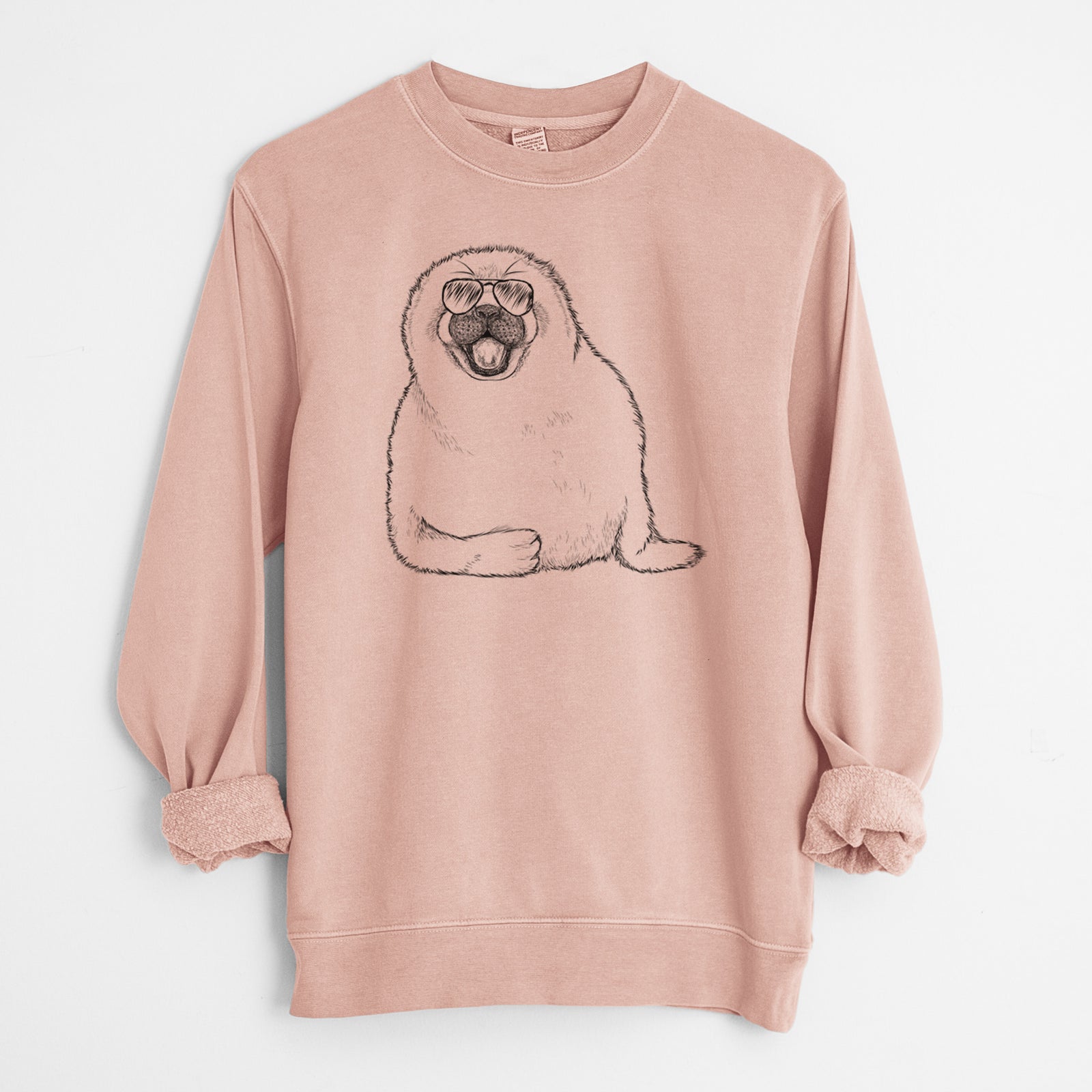 Aviator Bub the Harp Seal - Unisex Pigment Dyed Crew Sweatshirt