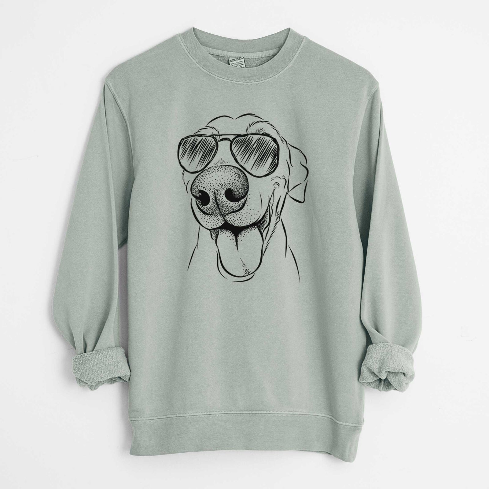 Aviator Buddy the Buddy the Sato / American Village Dog - Unisex Pigment Dyed Crew Sweatshirt