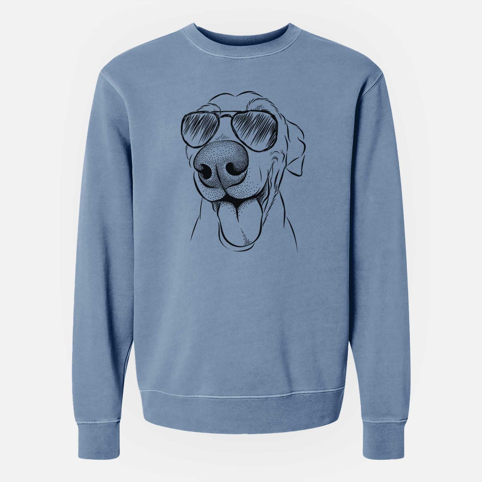 Aviator Buddy the Buddy the Sato / American Village Dog - Unisex Pigment Dyed Crew Sweatshirt