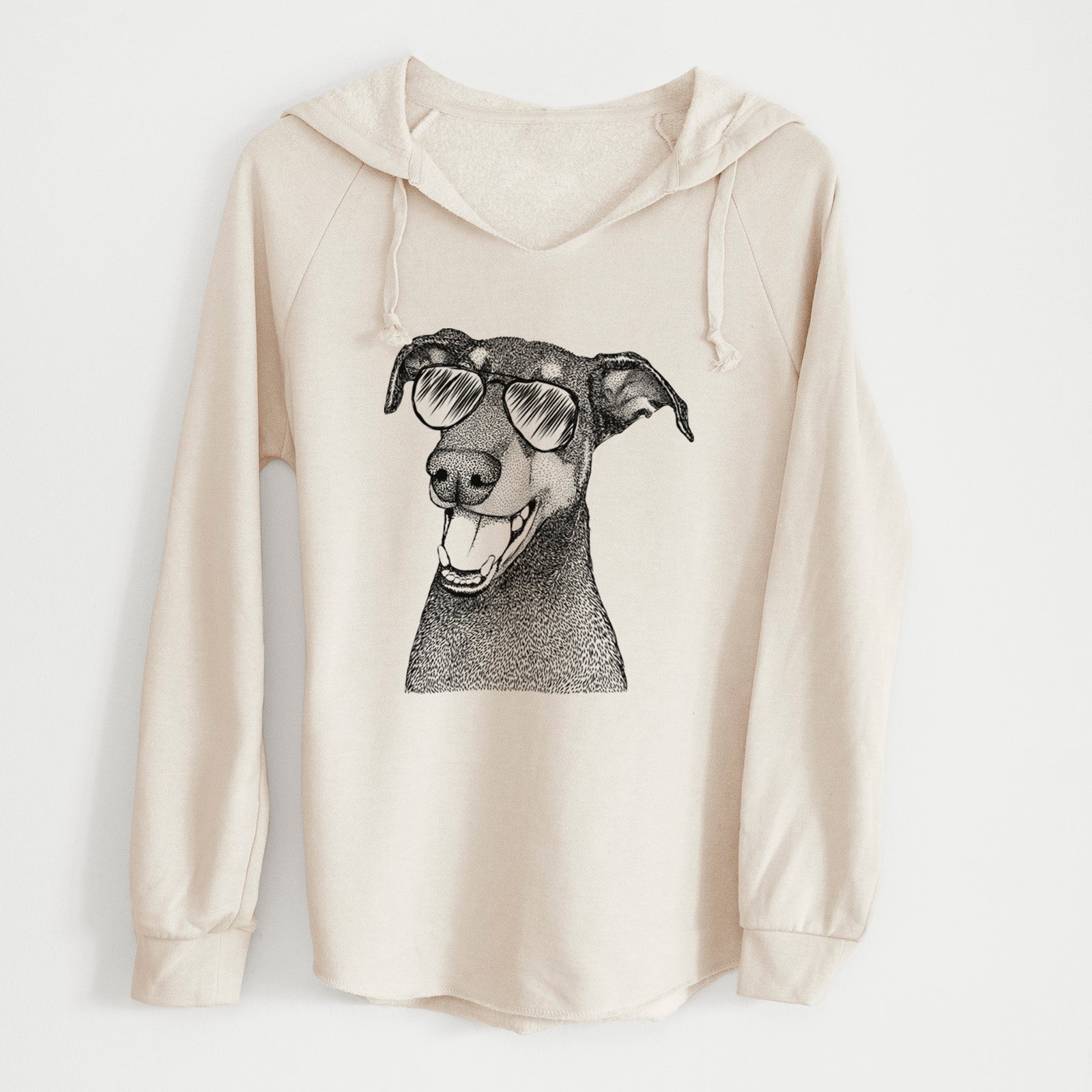 Aviator Bunnie the Doberman Pinscher - Cali Wave Hooded Sweatshirt