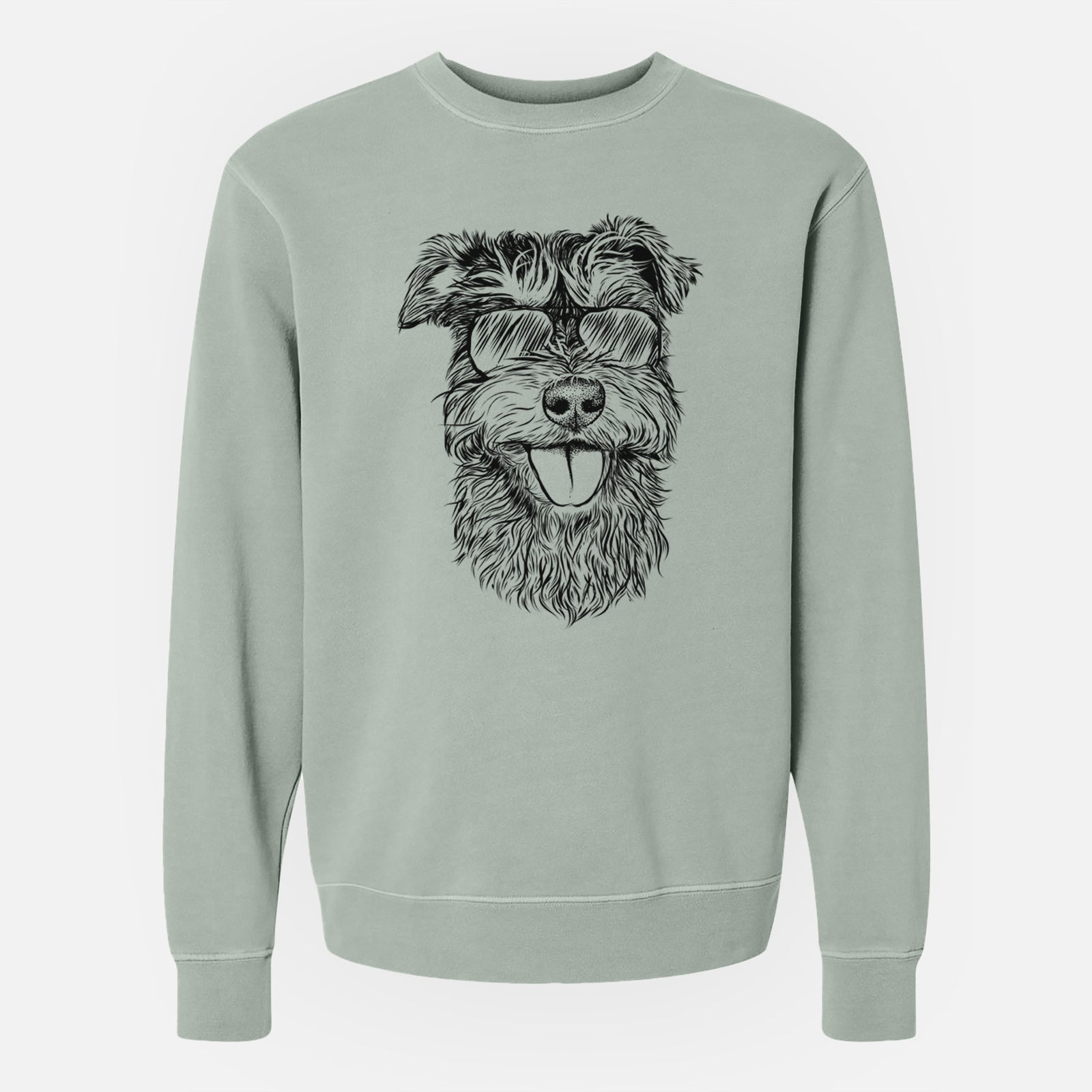 Aviator Buster the Schnoodle - Unisex Pigment Dyed Crew Sweatshirt