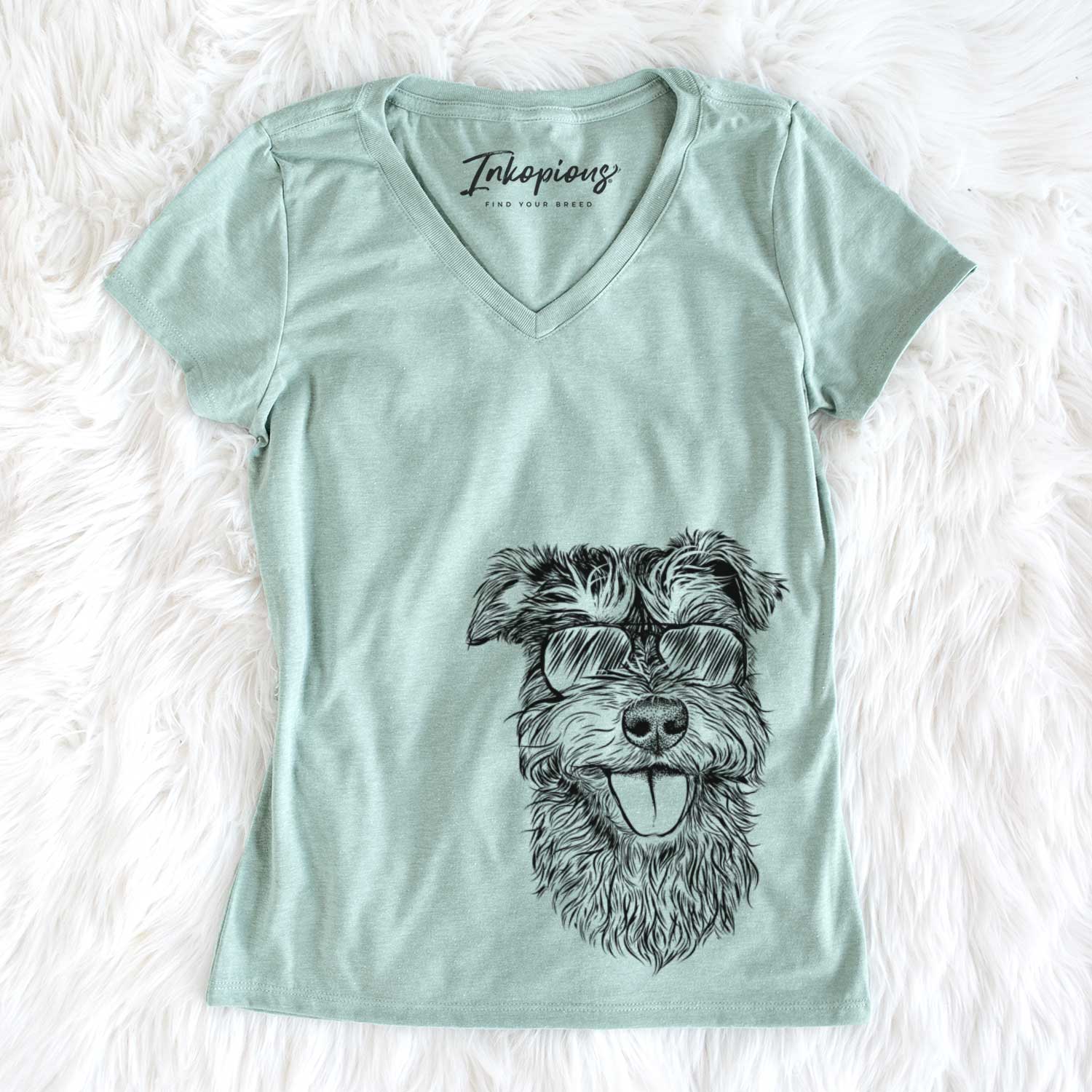 Aviator Buster the Schnoodle - Women's V-neck Shirt
