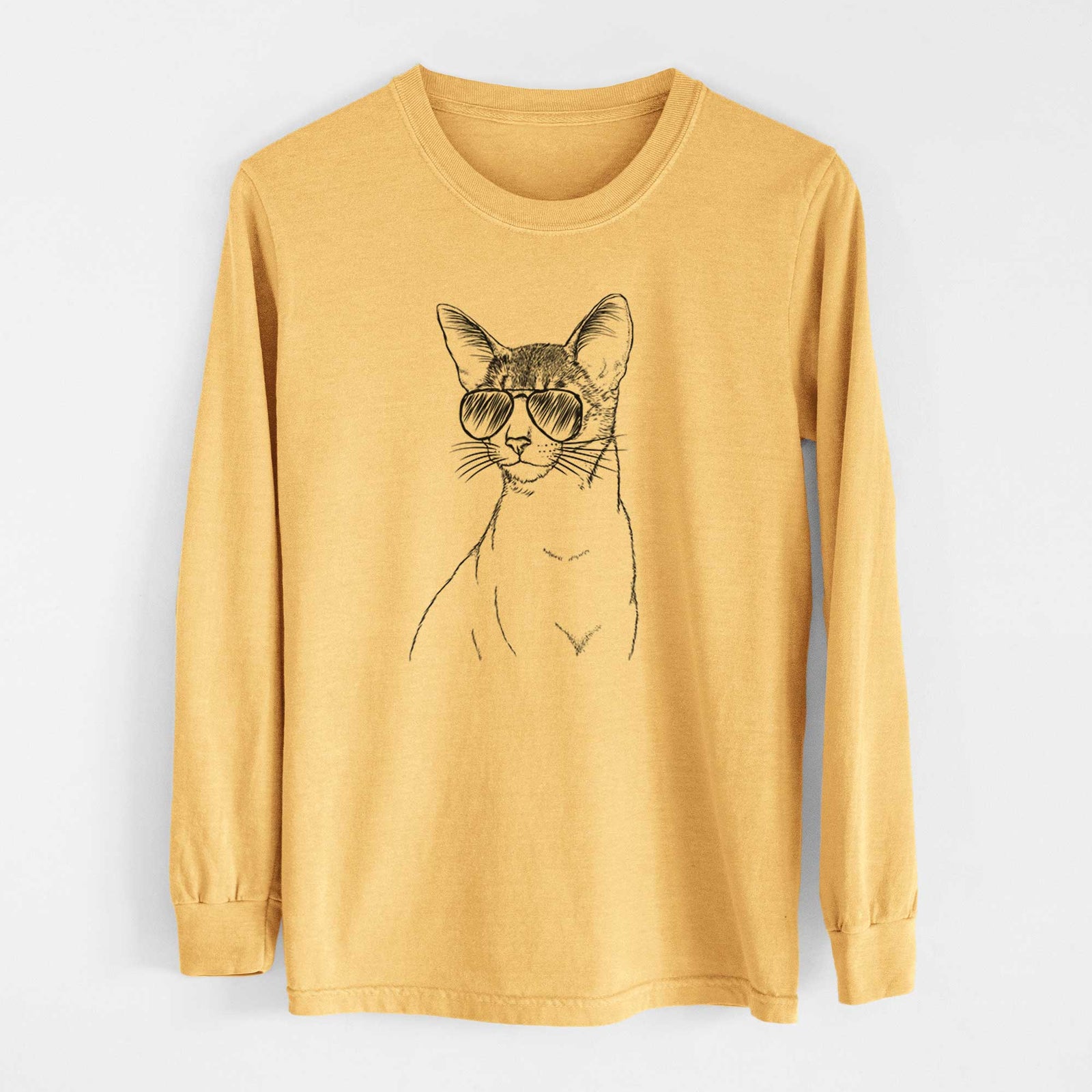 Aviators Cedric the Abyssinian Cat - Heavyweight 100% Cotton Long Sleeve