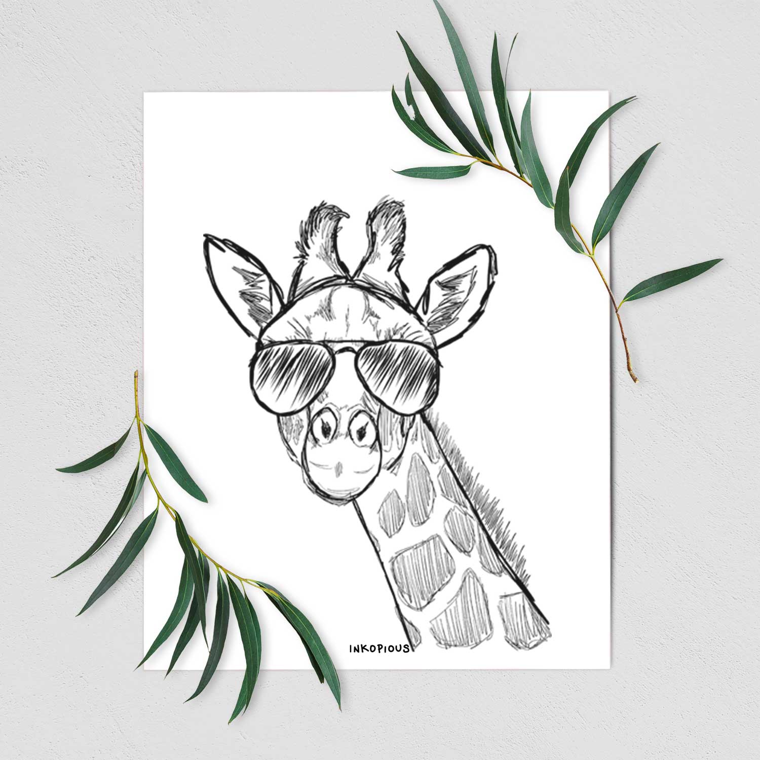 Cedrick the Giraffe Art Print
