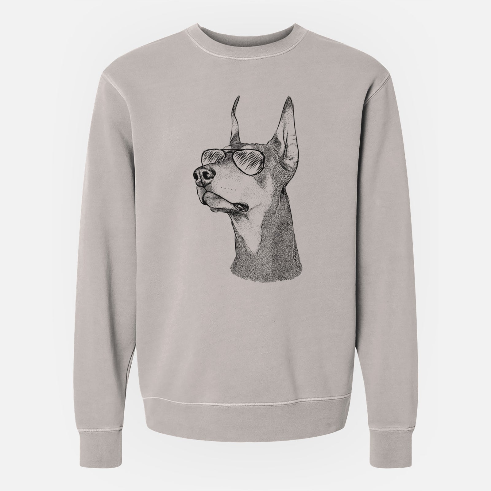 Aviator Cenza the Doberman Pinscher - Unisex Pigment Dyed Crew Sweatshirt