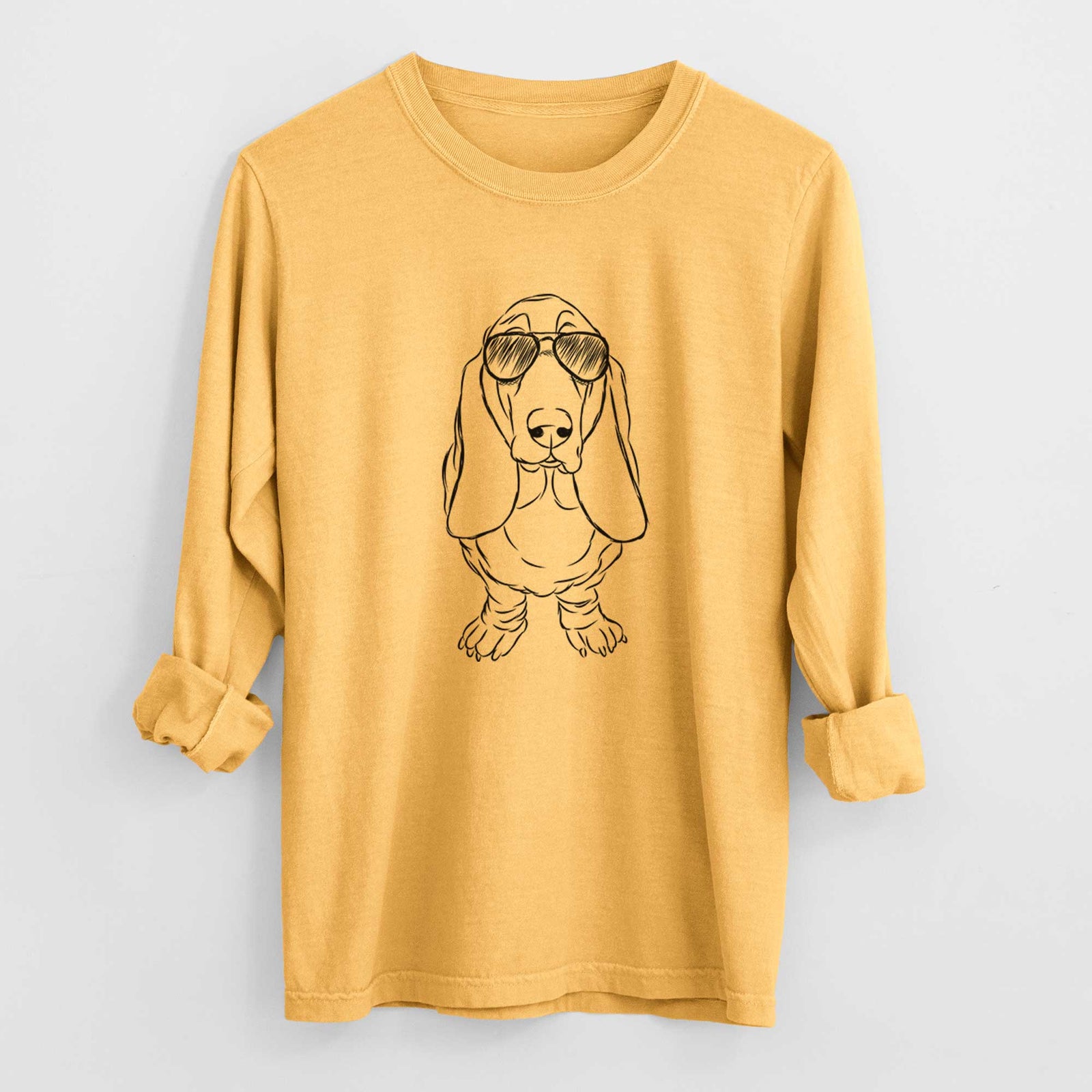 Aviators Charlie the Basset Hound - Heavyweight 100% Cotton Long Sleeve