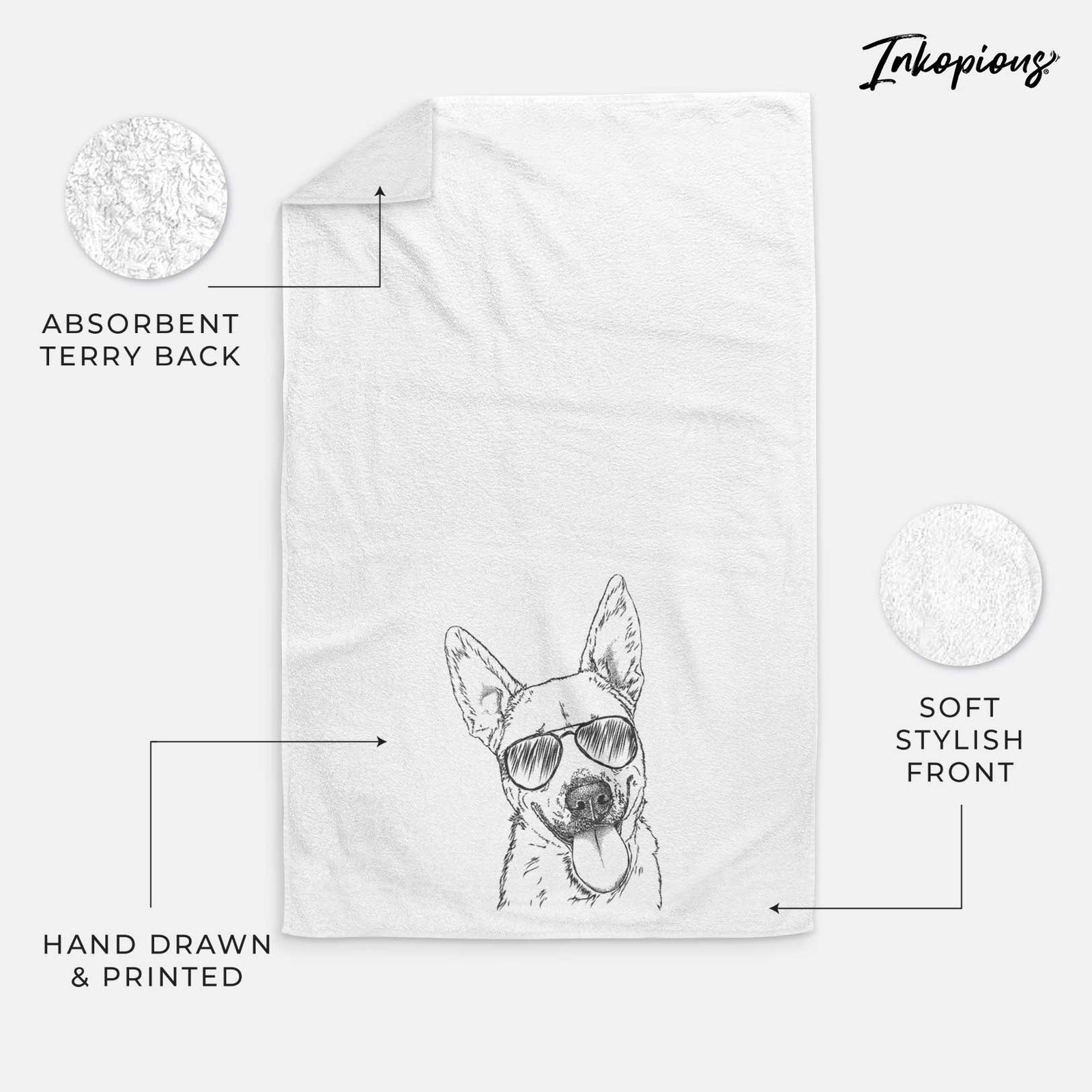 Charlie the Mixed Breed Decorative Hand Towel