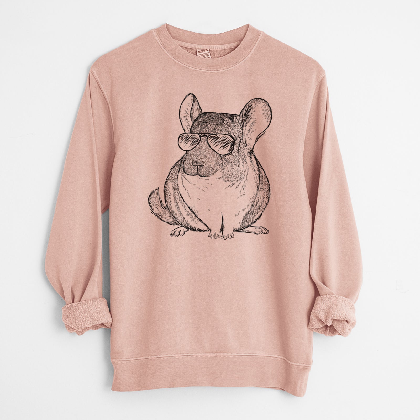 Aviator Cheddar the Chinchilla - Unisex Pigment Dyed Crew Sweatshirt