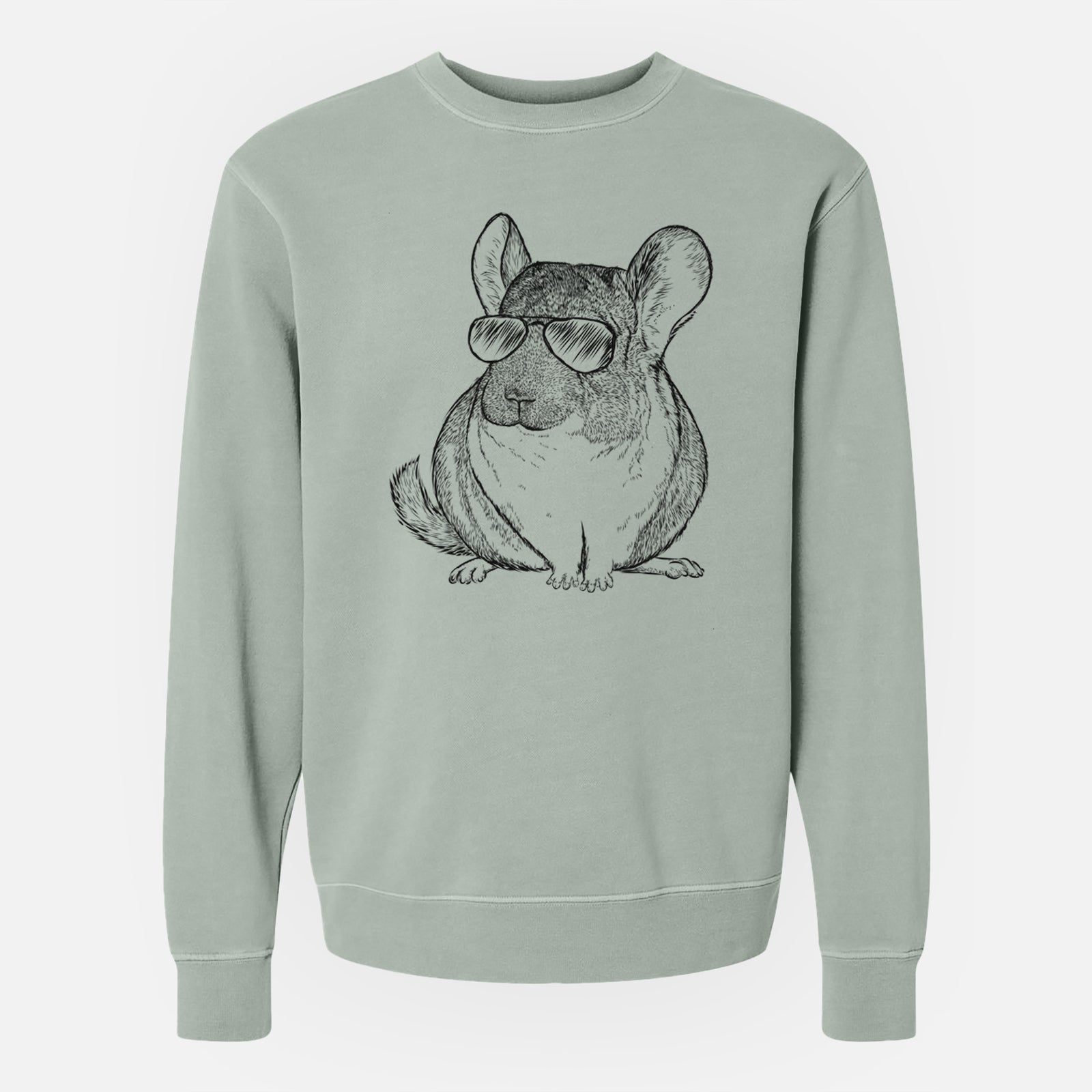 Aviator Cheddar the Chinchilla - Unisex Pigment Dyed Crew Sweatshirt
