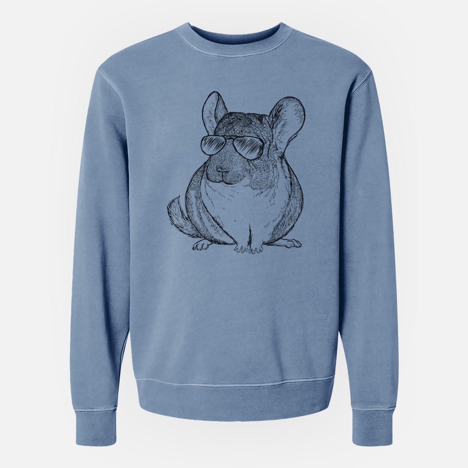 Aviator Cheddar the Chinchilla - Unisex Pigment Dyed Crew Sweatshirt