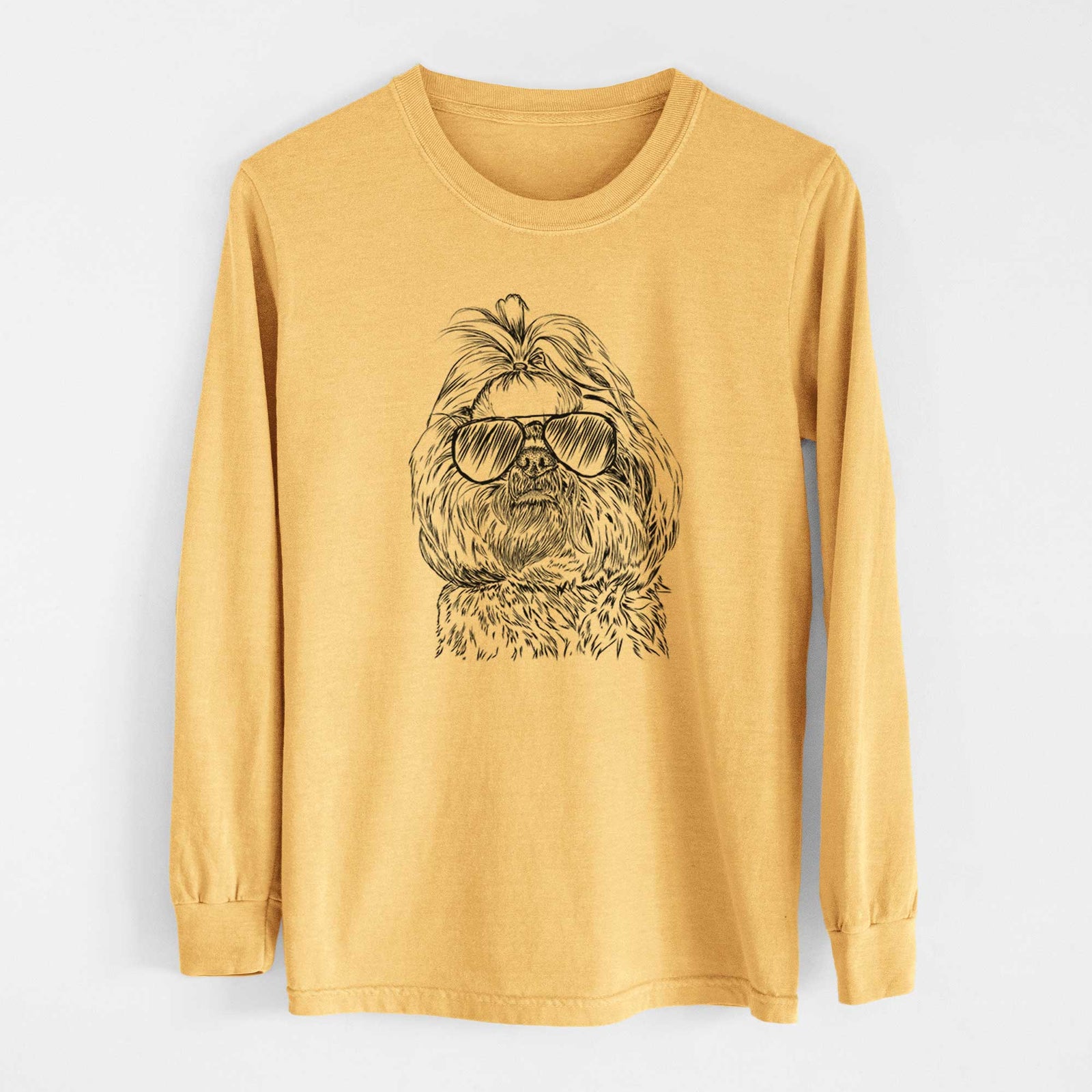 Aviators Chewie the Shih Tzu - Heavyweight 100% Cotton Long Sleeve