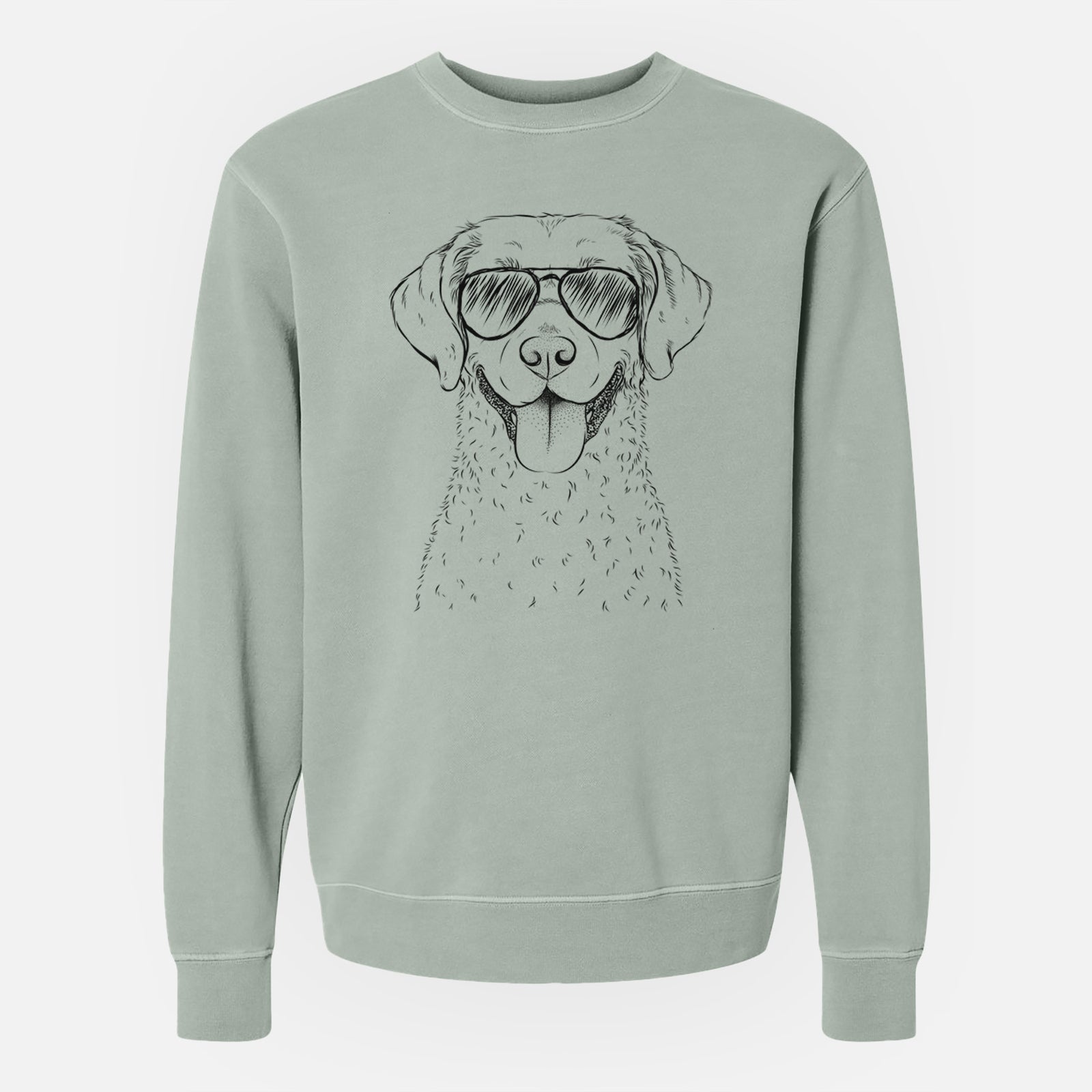 Aviator Chip the Chesapeake Bay Retriever - Unisex Pigment Dyed Crew Sweatshirt